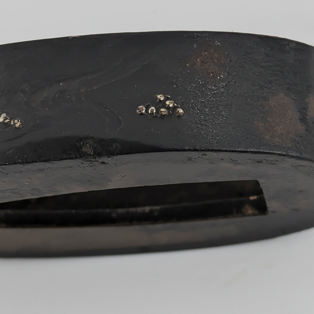 Antique Japanese Edo-Period Sword Katana Fuchi Samurai in Gold on Shakudō,