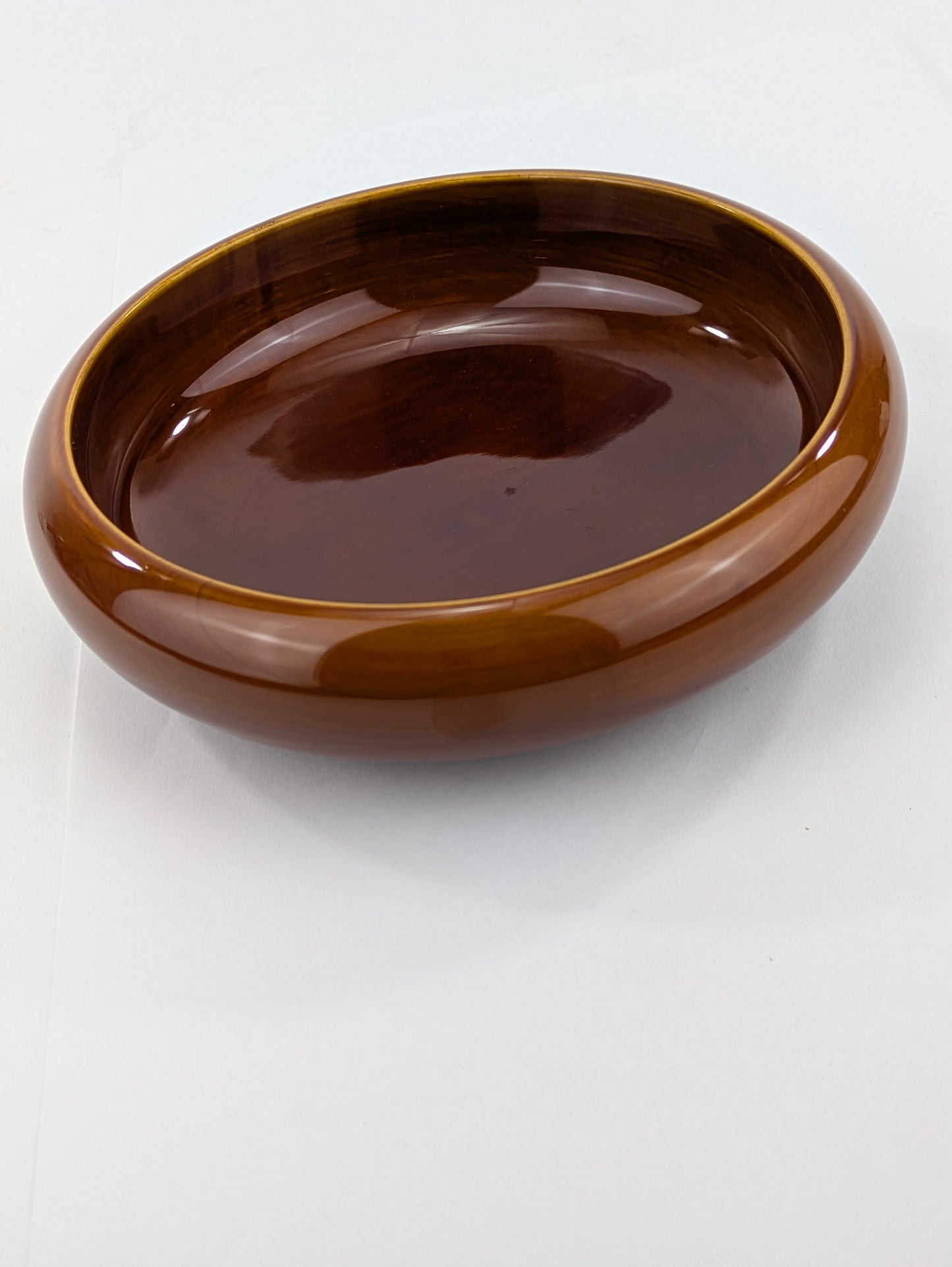 Vintage Japanese Hand Crafted Wood Hida Shunkei Round Wall Lacquer Bowl 9"