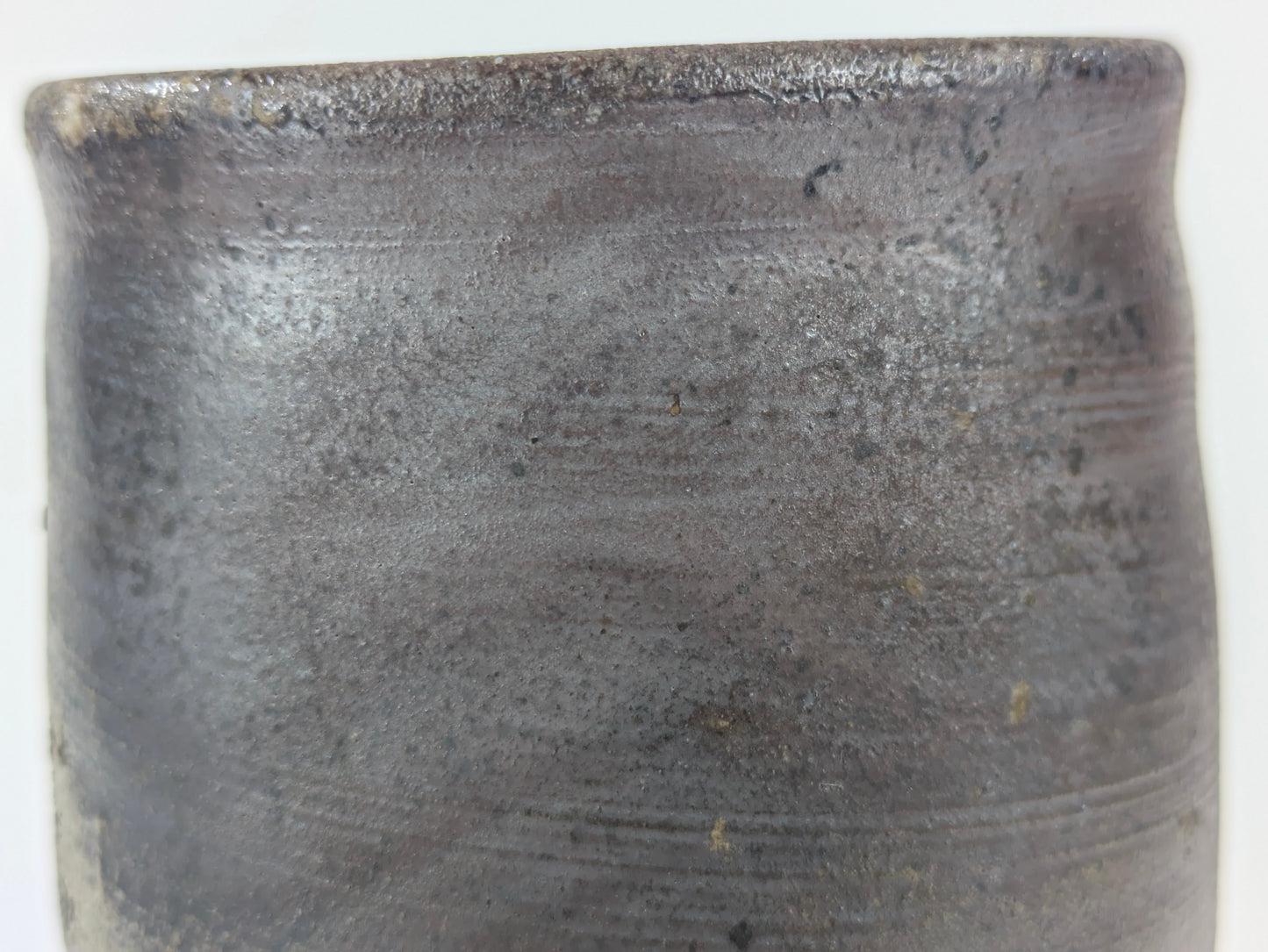Japanese Bizen Ware Yunomi Tea Cup Pair Wood Fired Hidasuki Goma Ash Glaze Showa 3"H