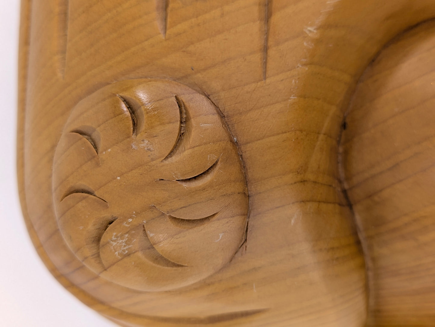 Antique Japanese Okina Noh Mask Wood Carving Old Man Face