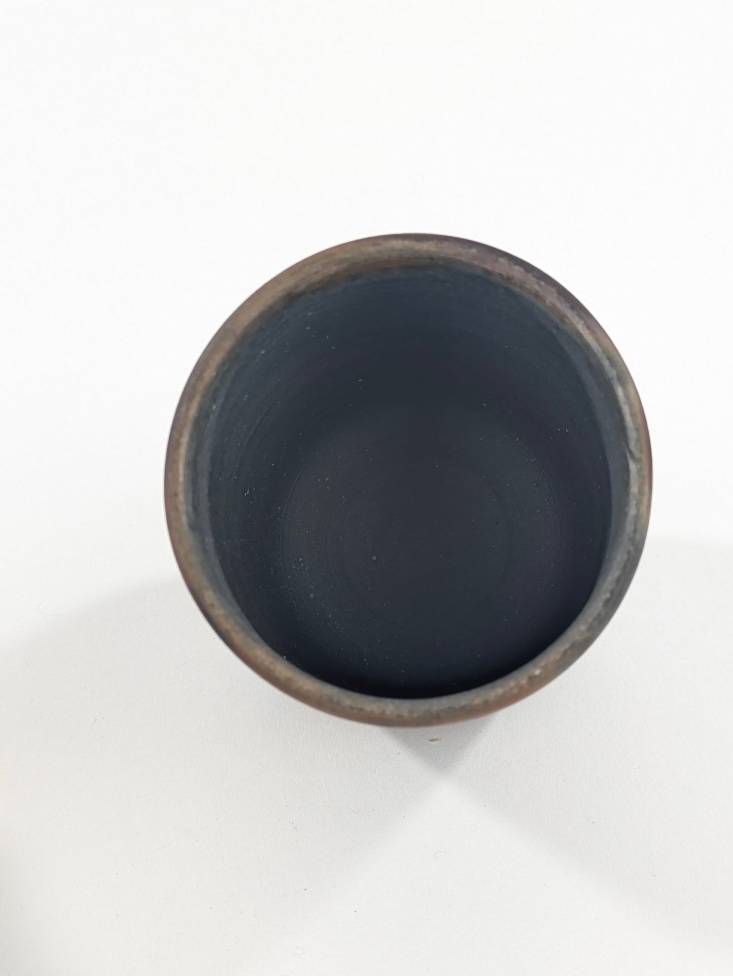 Japanese Bizen Ware Yunomi Tea Cup Pair Wood Fired Hidasuki Goma Ash Glaze Showa 3"H