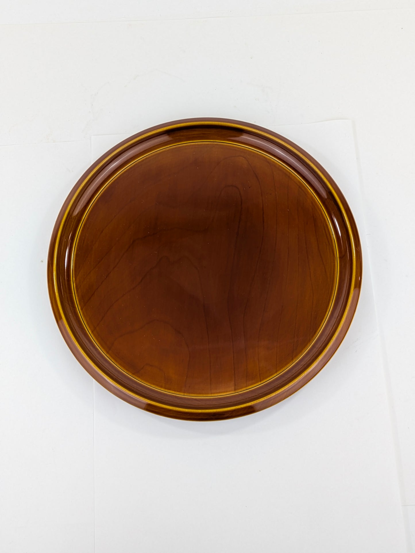 Vintage Japanese Hand Crafted Wood Hida Shunkei Round Wall Lacquer Bowl 9"
