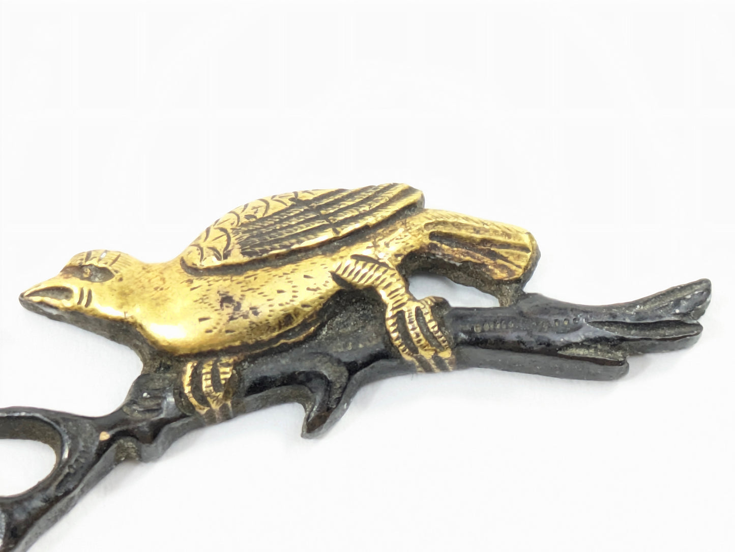 Menuki Pair – Crows on Plum Blossom Branches Japan, Edo period Shakudō with gilt details Samurai Sword Ornament LS061