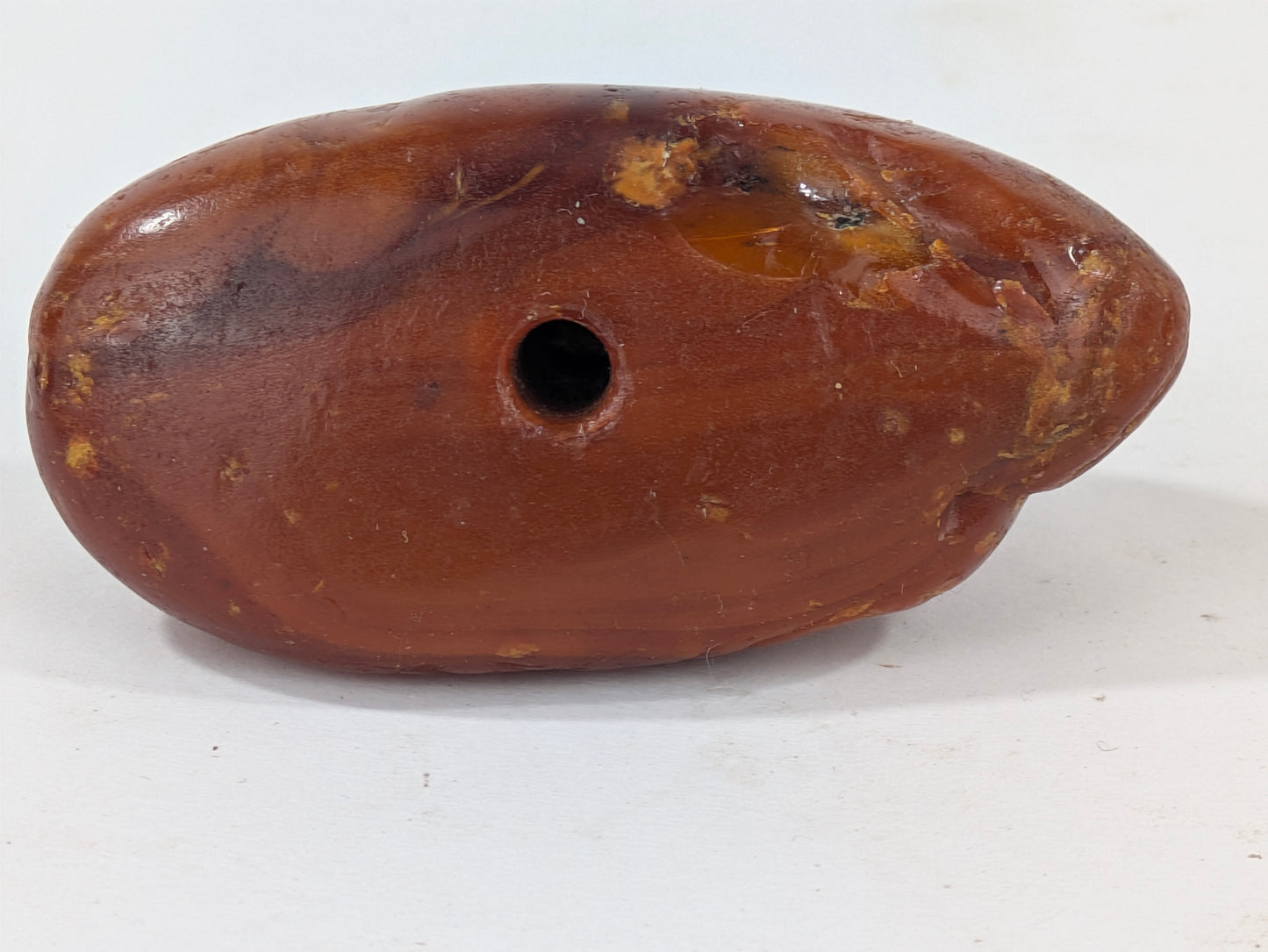 Antique Japanese Amber Netsuke Hotei Magic Bag 2.5"