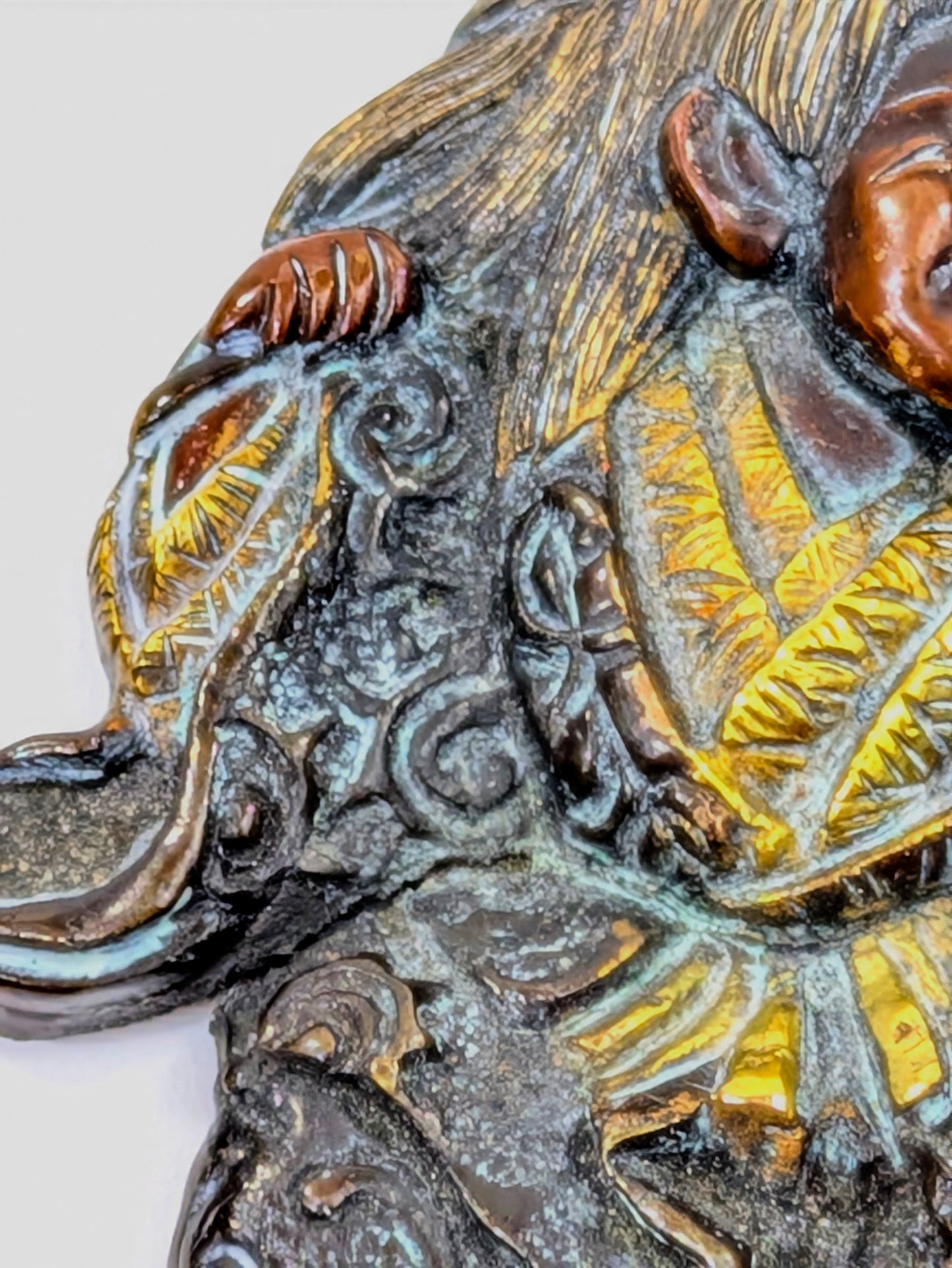 Antique Japanese Edo Period Menuki Pair Depicting Noh Dancers 2pc 19th C. 2"