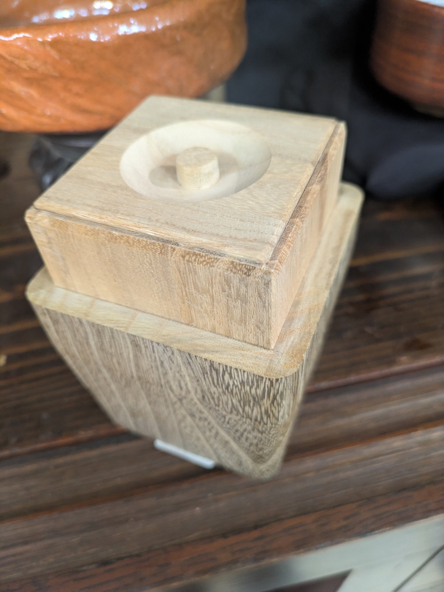 Vintage Japanese Aizu Kiri Paulownia Wood Tea Utensil Box 5 Inches Tall