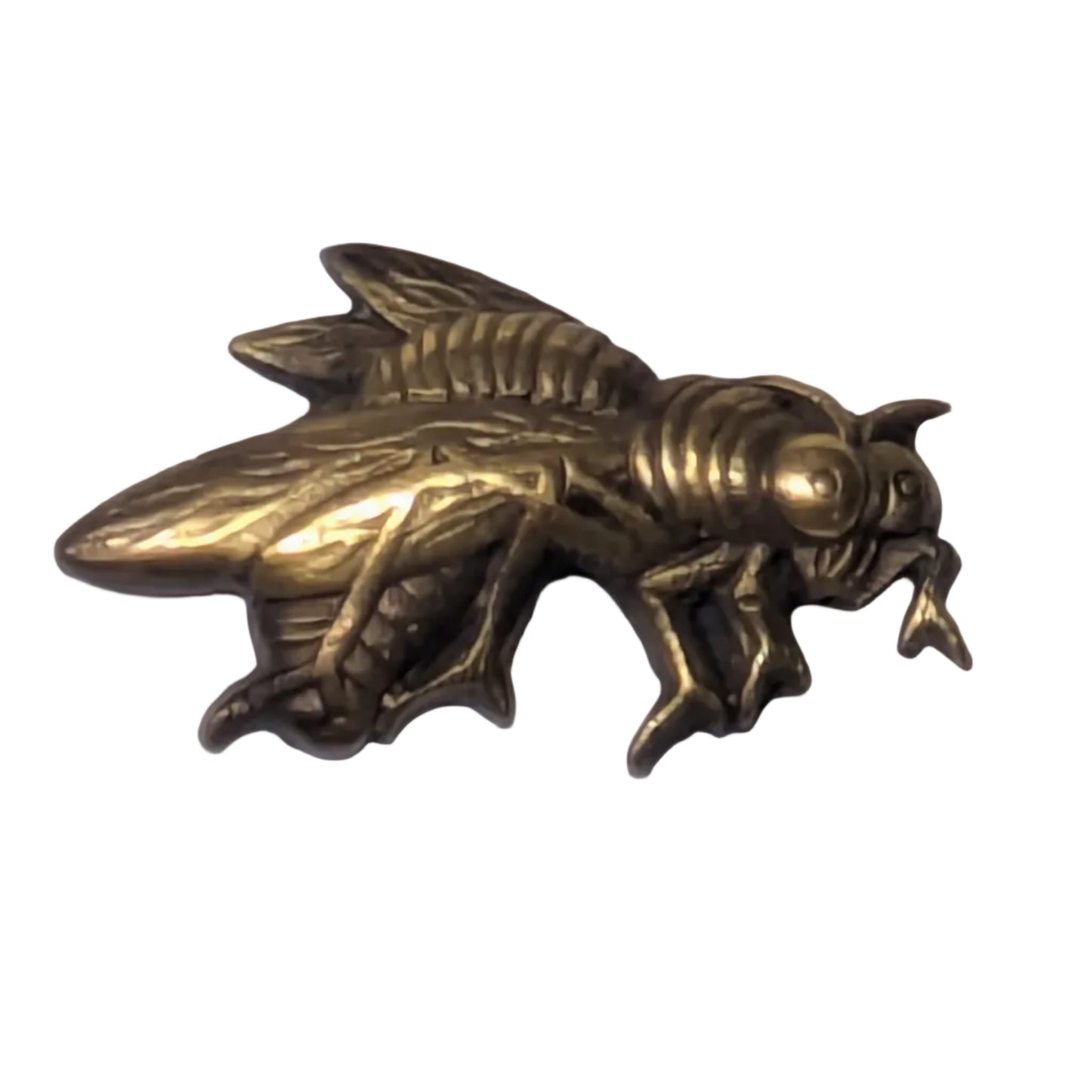 Antique Japanese Edo Period Gilt Copper Menuki Wasp Suzumebachi In High Relief,