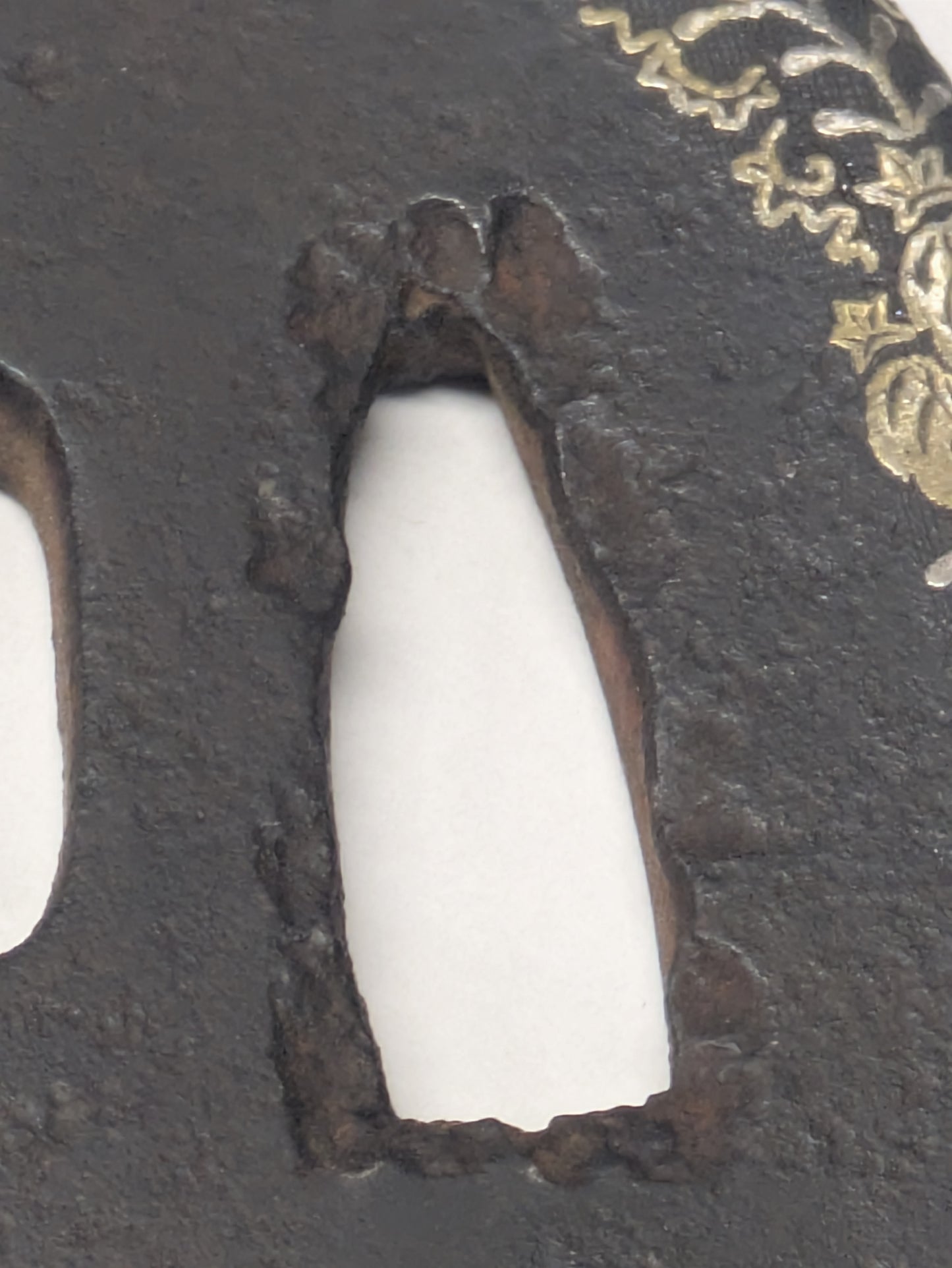 Antique Japanese Pair of Matched Iron Tsuba with Silver Wisteria Inlay, Edo Period, c. 1800–1868
