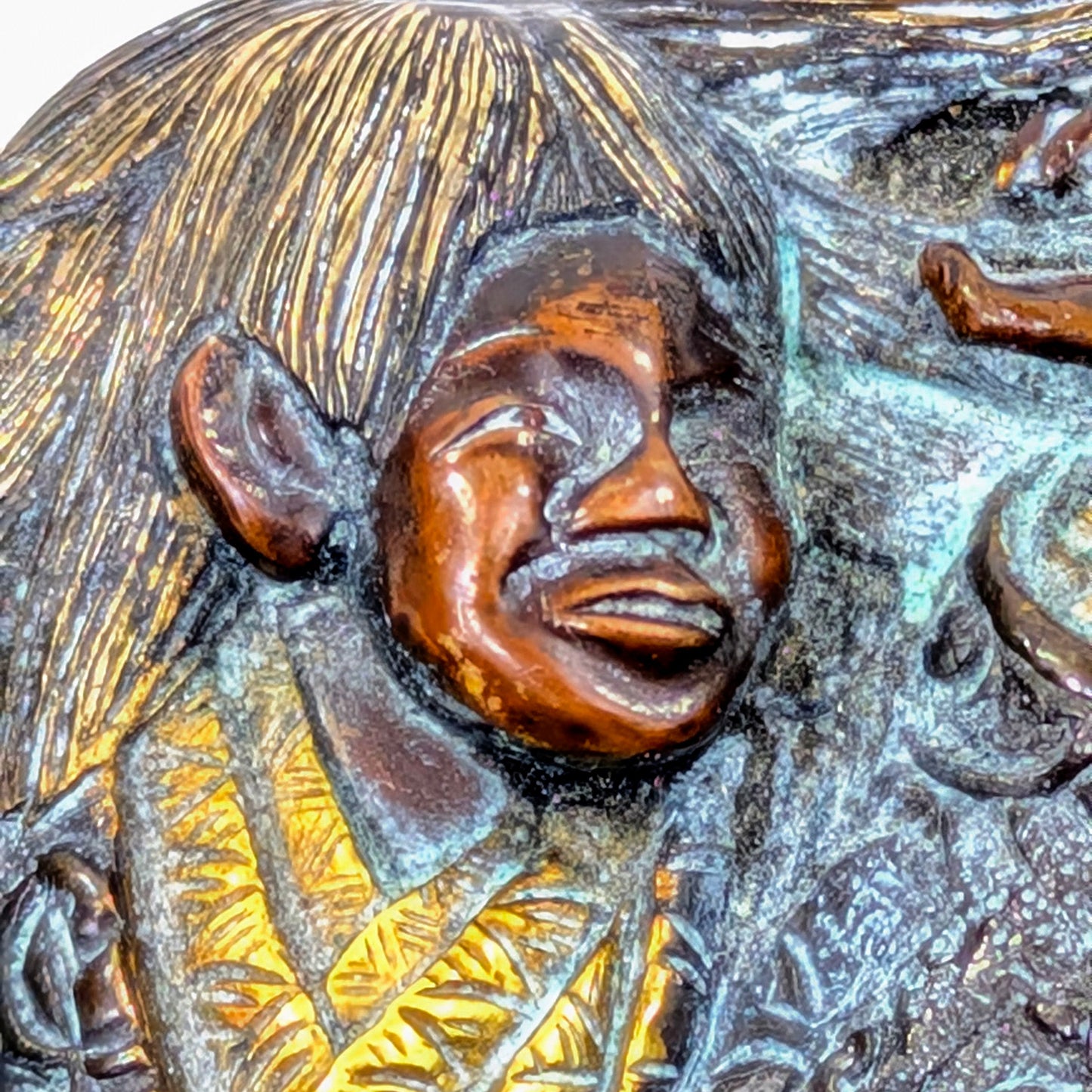 Antique Japanese Edo Period Menuki Pair Depicting Noh Dancers 2pc 19th C. 2"