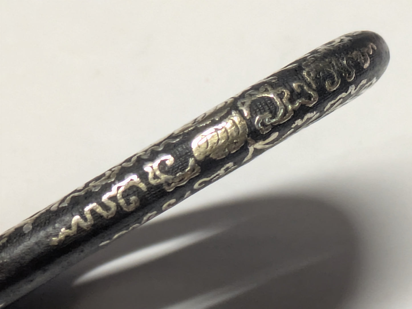 Antique Japanese Pair of Matched Iron Tsuba with Silver Wisteria Inlay, Edo Period, c. 1800–1868