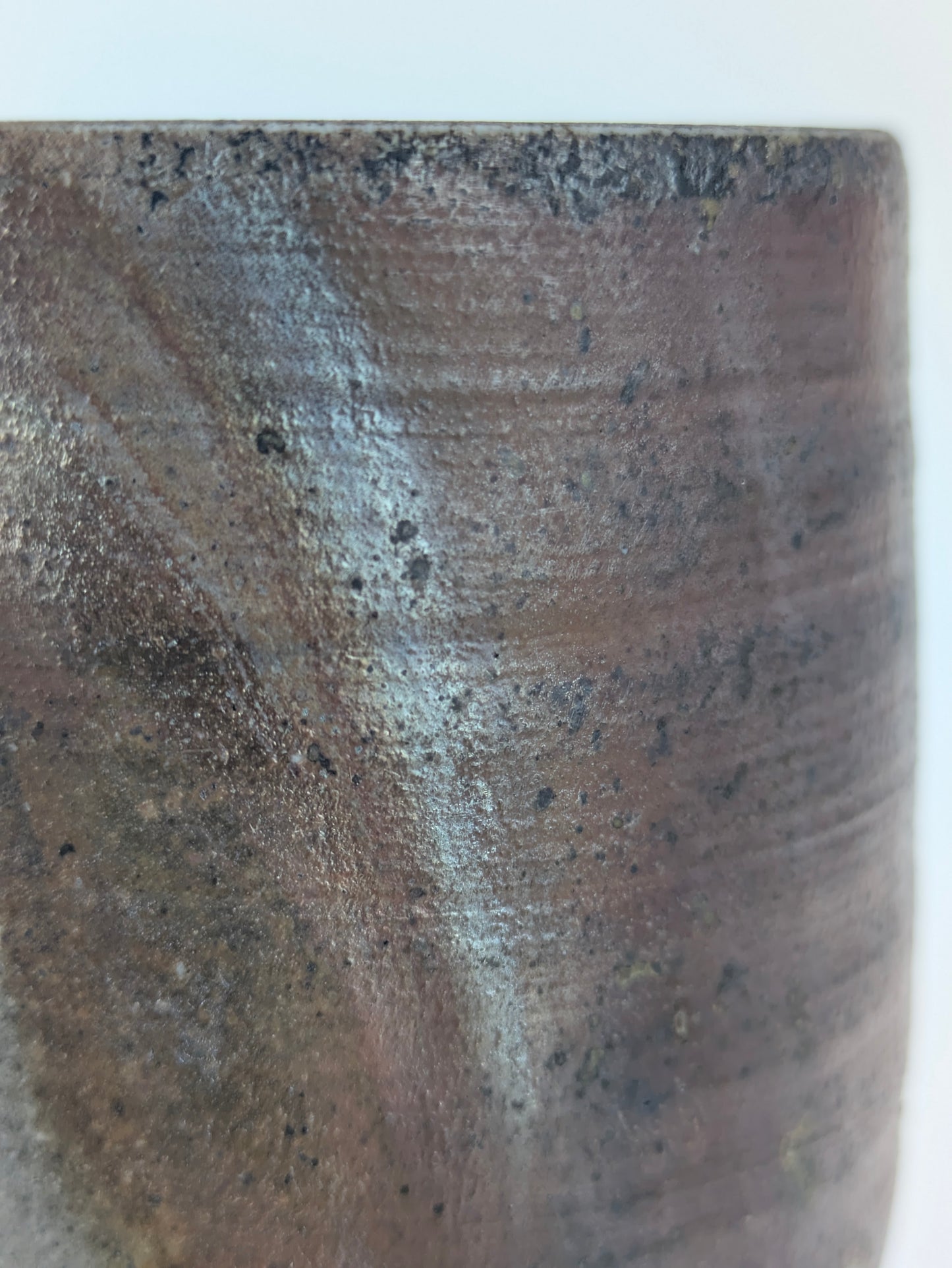 Japanese Bizen Ware Yunomi Tea Cup Pair Wood Fired Hidasuki Goma Ash Glaze Showa 3"H