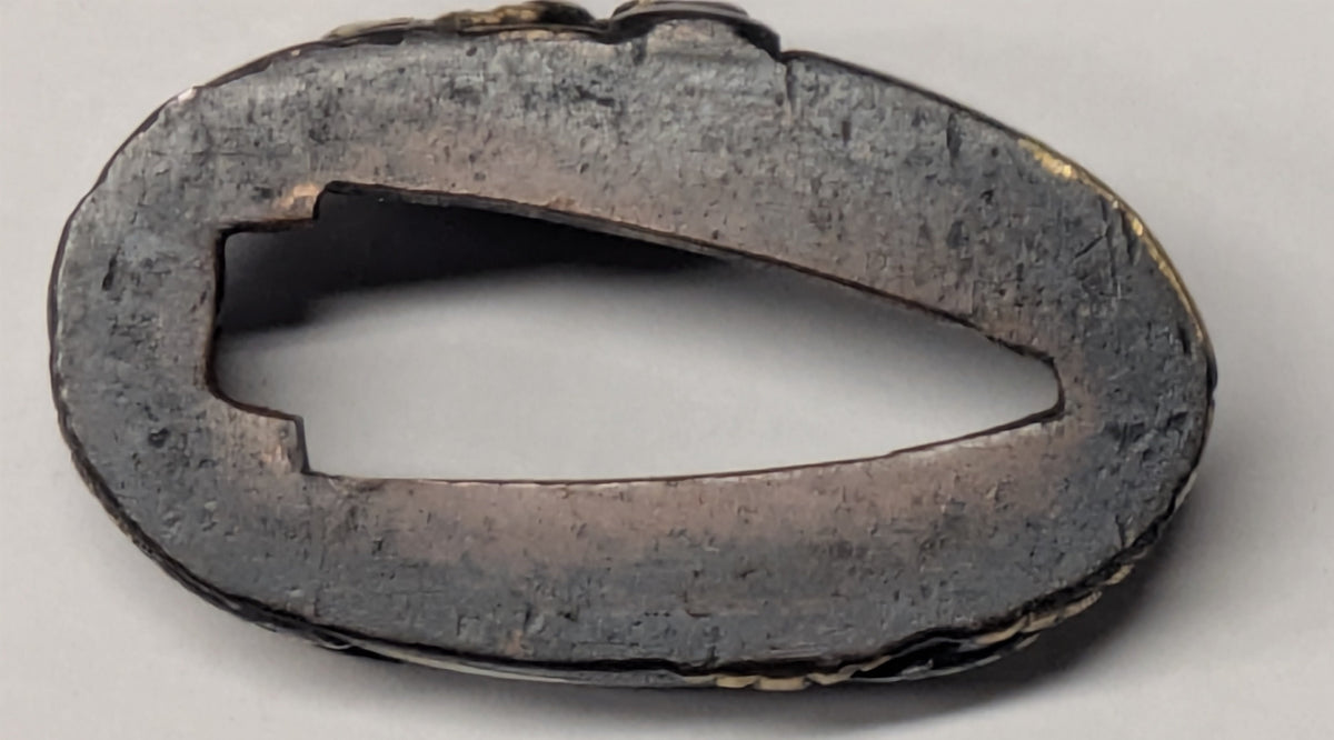 Antique Japanese Edo-Period Sword Katana Fuchi Samurai in Gold on Shakudō,