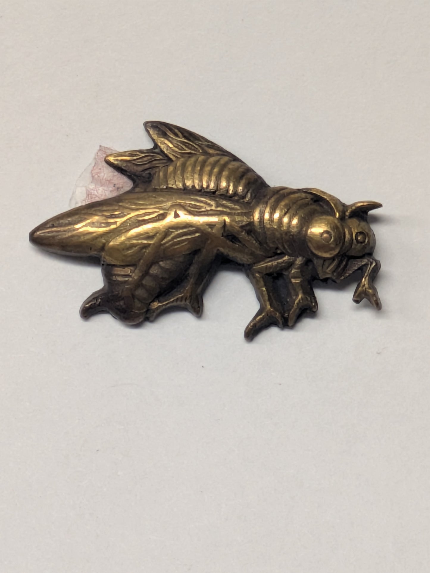 Antique Japanese Edo Period Gilt Copper Menuki Wasp Suzumebachi In High Relief,