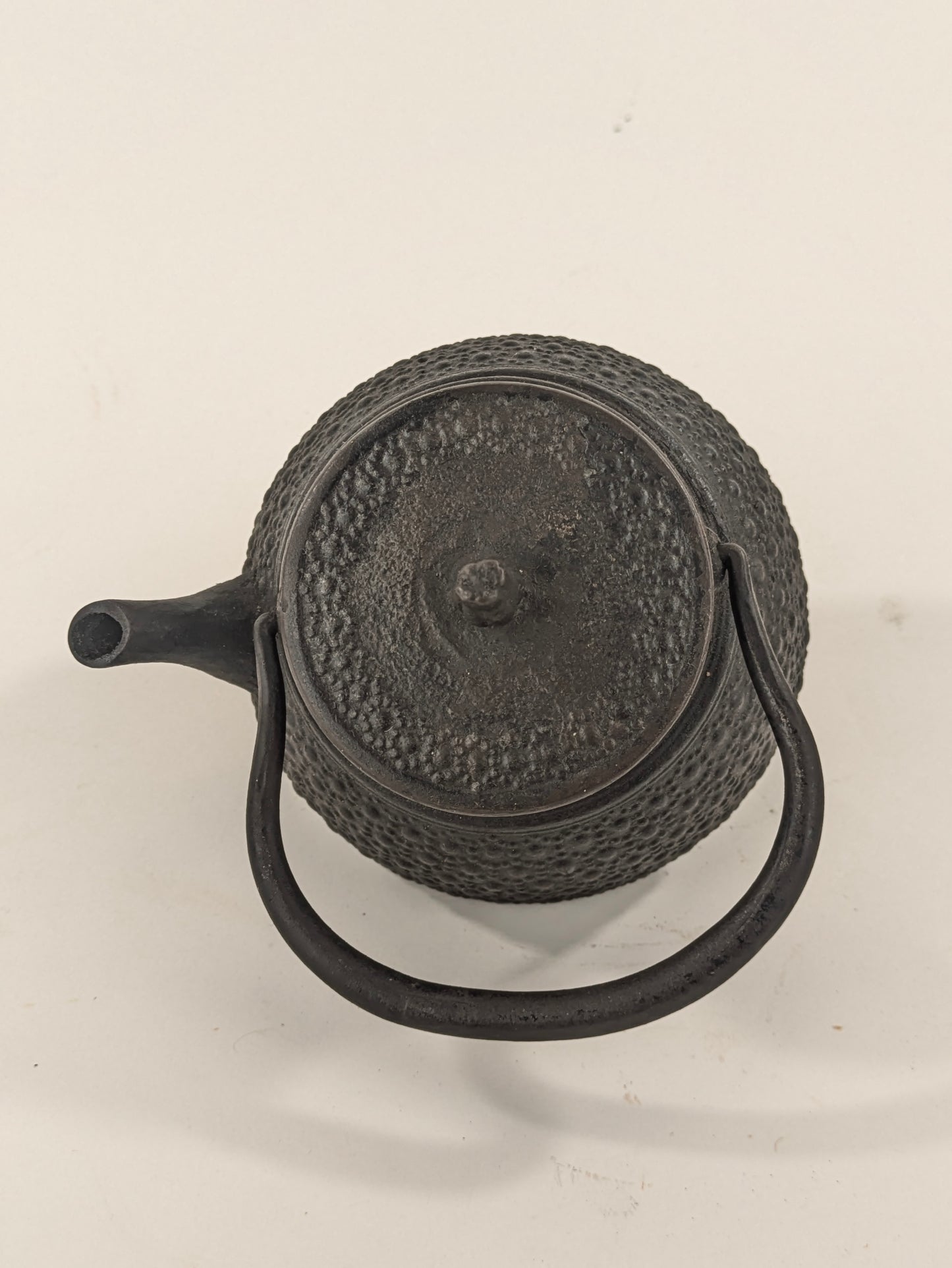 Vintage Japanese Mini Iron Tea Kettle Tetsubin Cast Iron Interior 3.5"
