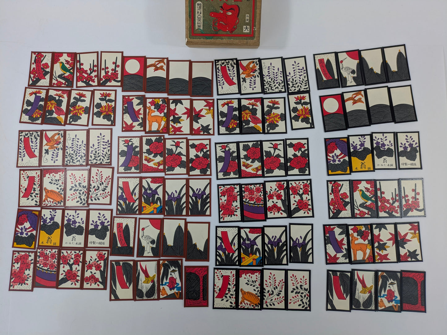 Vintage Compleate Set of Hanafude Cards w/ Kiri Wood Box
