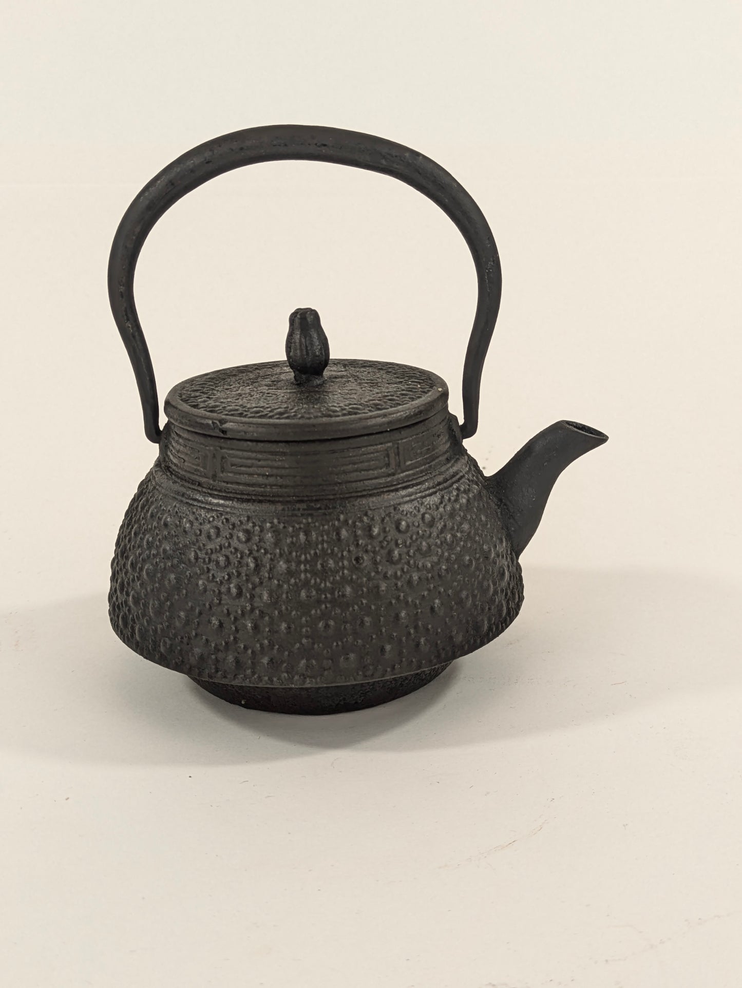 Vintage Japanese Mini Iron Tea Kettle Tetsubin Cast Iron Interior 3.5"