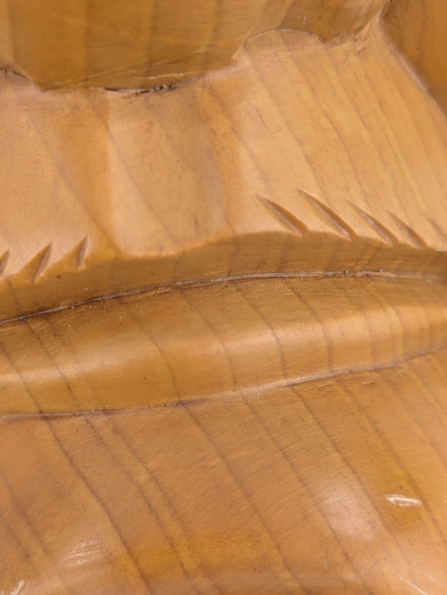 Antique Japanese Okina Noh Mask Wood Carving Old Man Face