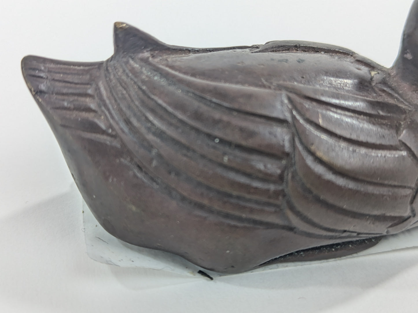 OKIMONO Japanese Crafted Bronze Duck Paper Weight 3"