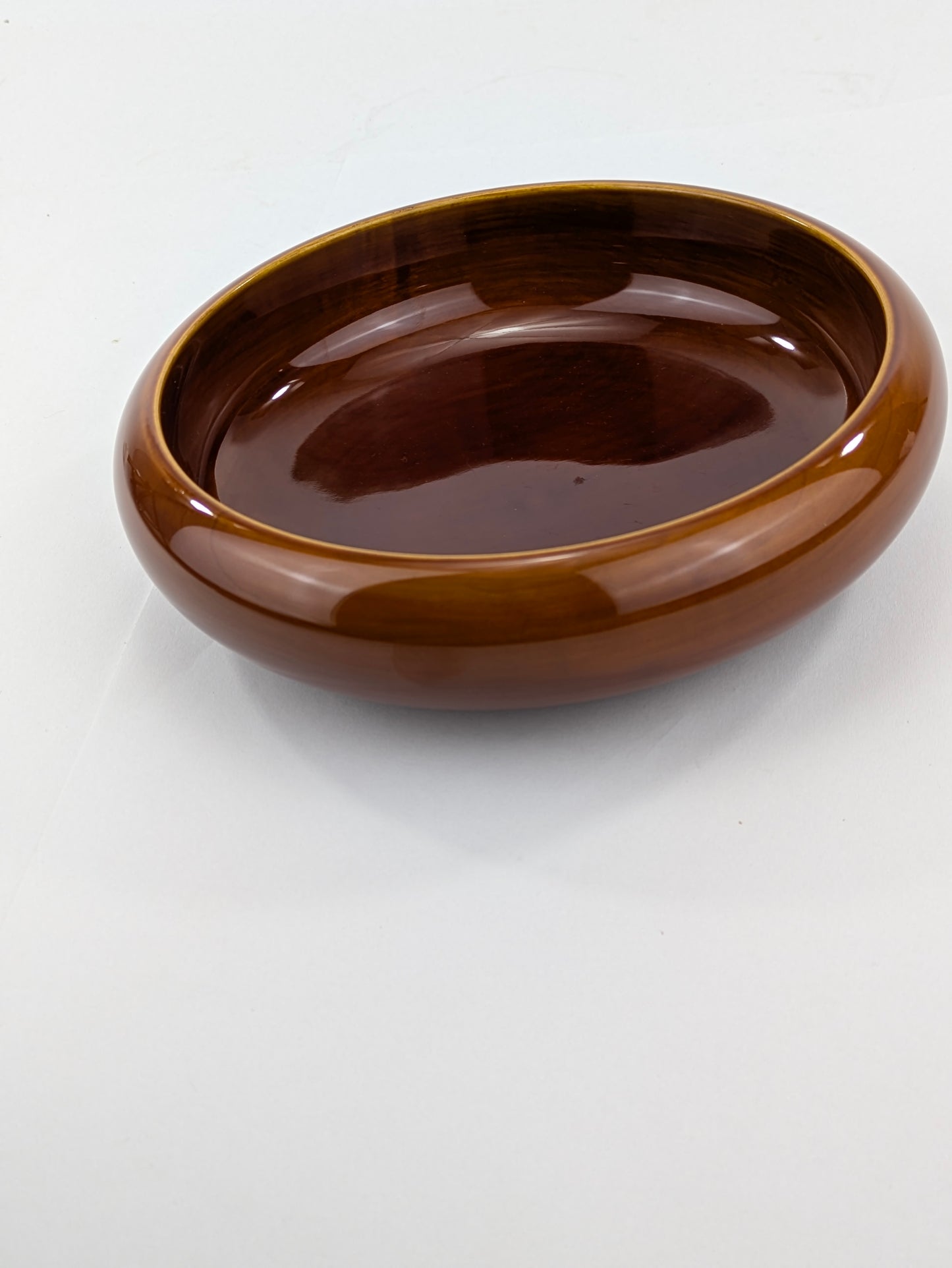 Vintage Japanese Hand Crafted Wood Hida Shunkei Round Wall Lacquer Bowl 9"