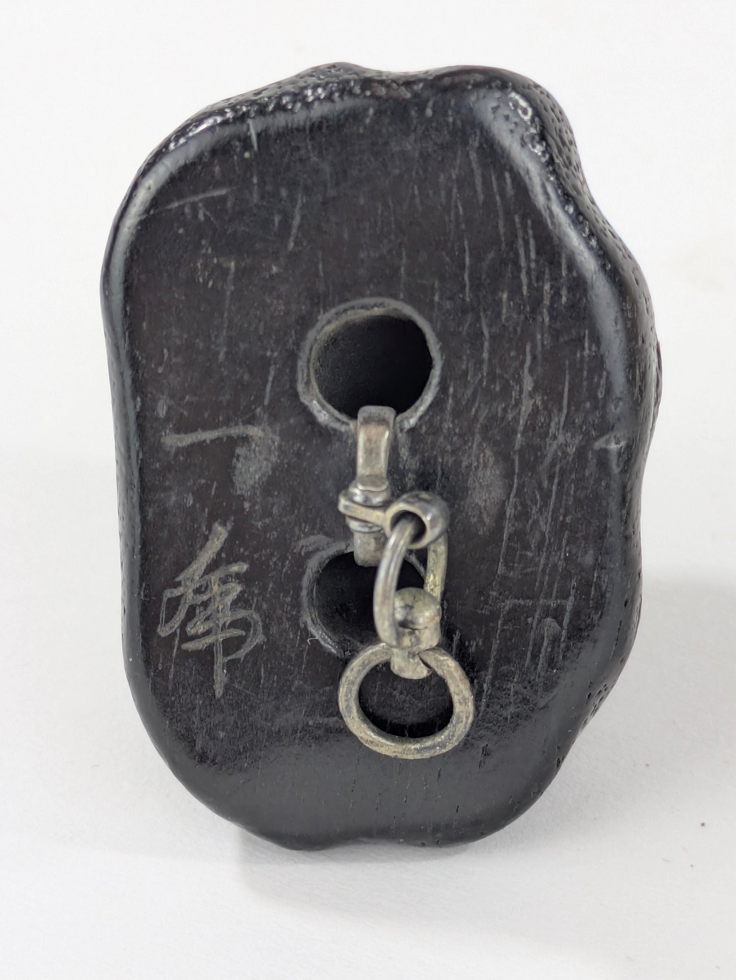 Antique Japanese Signed Blackwood Frog netsuke 2"