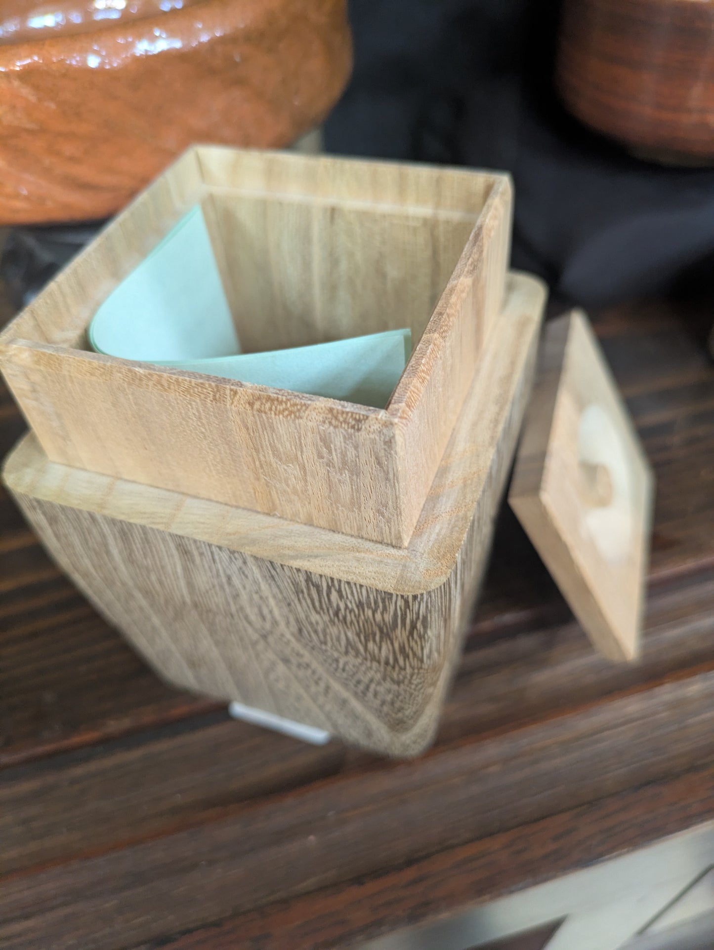 Vintage Japanese Aizu Kiri Paulownia Wood Tea Utensil Box 5 Inches Tall