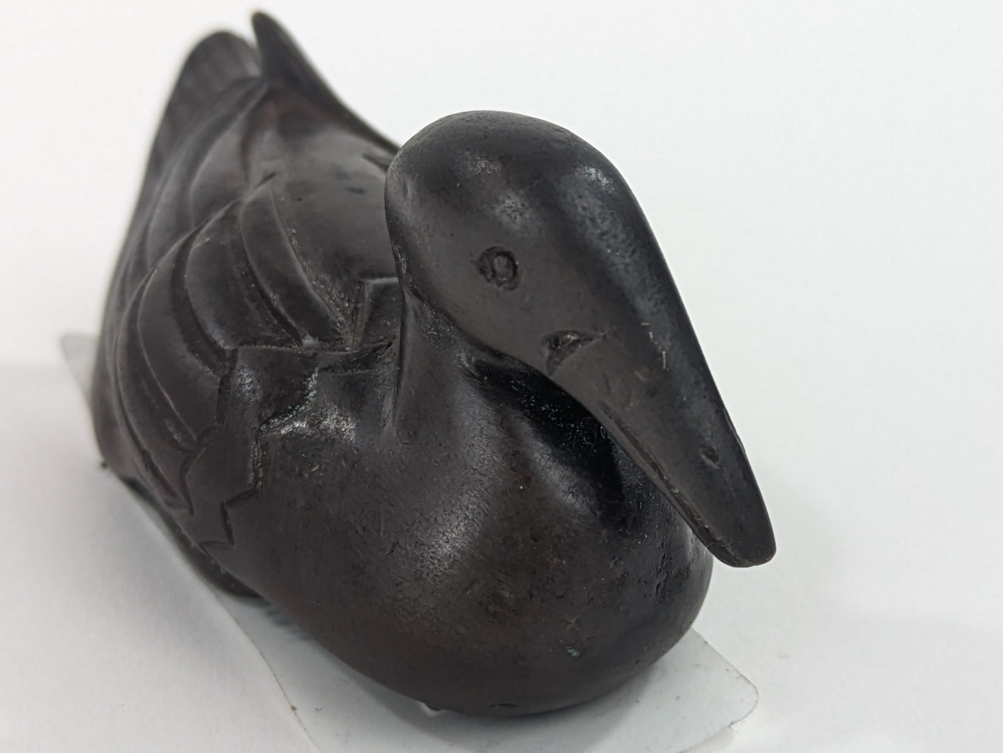 OKIMONO Japanese Crafted Bronze Duck Paper Weight 3"