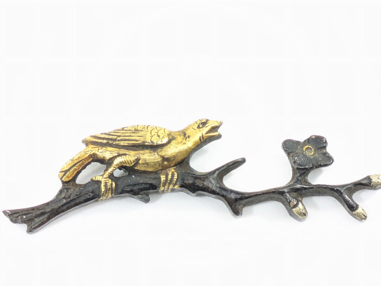 Menuki Pair – Crows on Plum Blossom Branches Japan, Edo period Shakudō with gilt details Samurai Sword Ornament LS061