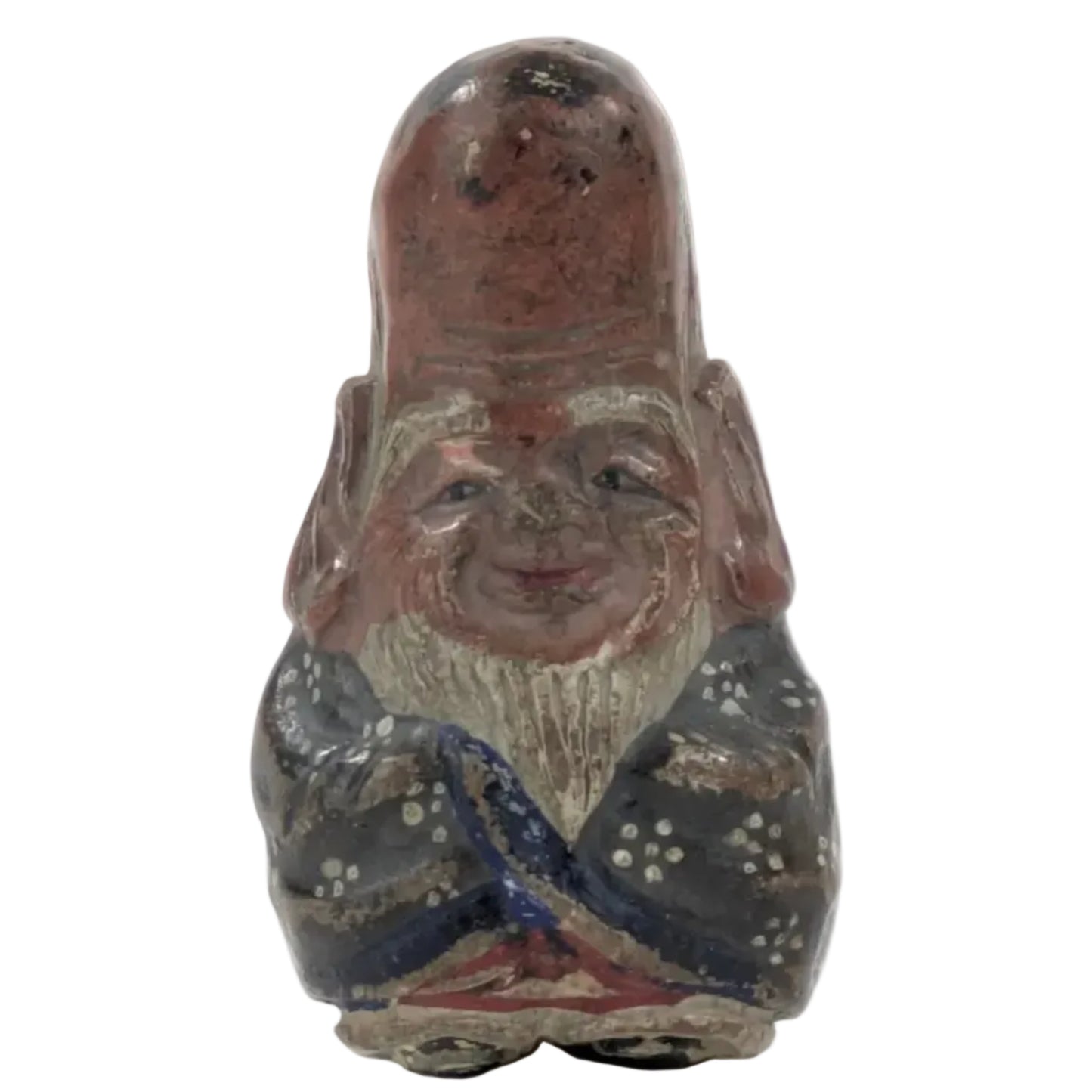 Antique Japanese Ceramic Netsuke Fukurokujin Lucky God 2"