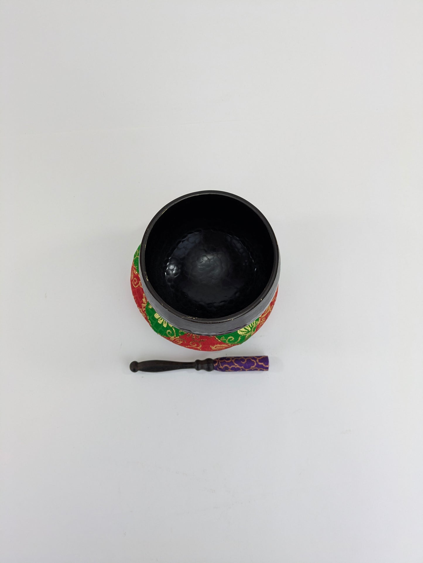 Vintage Japanese Orin Bell Hammered Bronze Singing Bowl w/ Cushion 4"