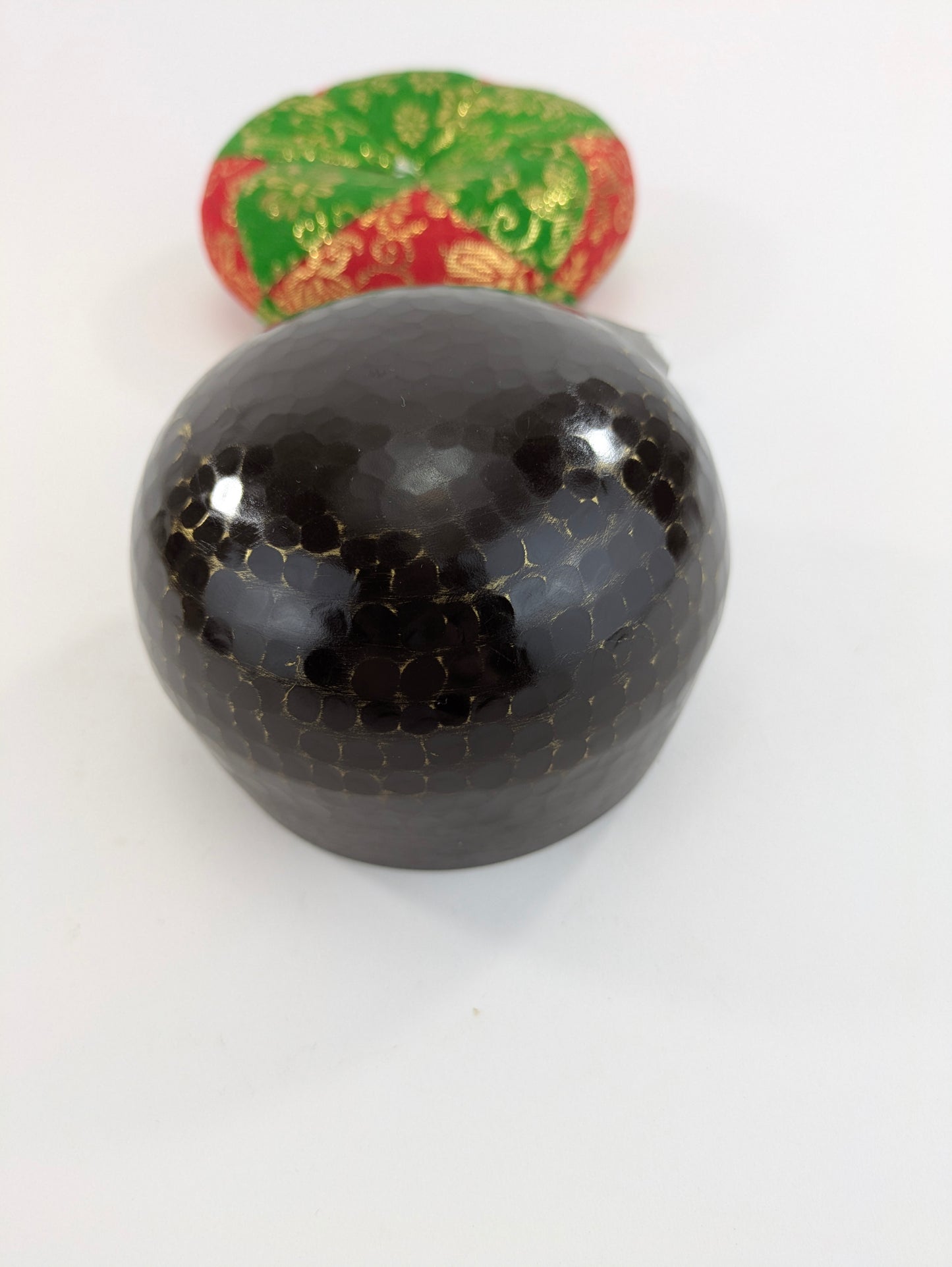 Vintage Japanese Orin Bell Hammered Bronze Singing Bowl w/ Cushion 4"