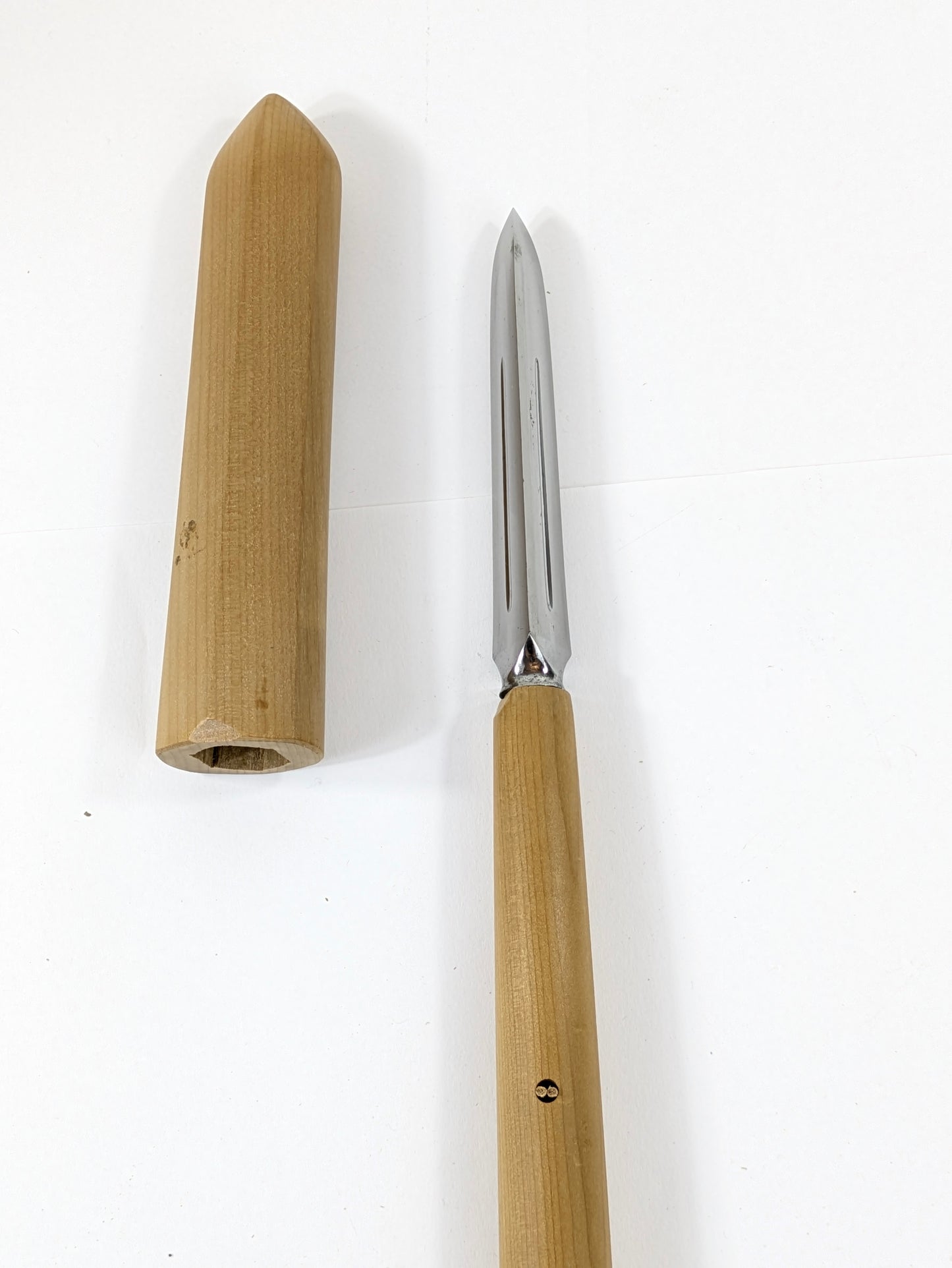 Japanese Yari Spearhead Signed Monju Kanehisa Edo Genroku Period 1688–1704