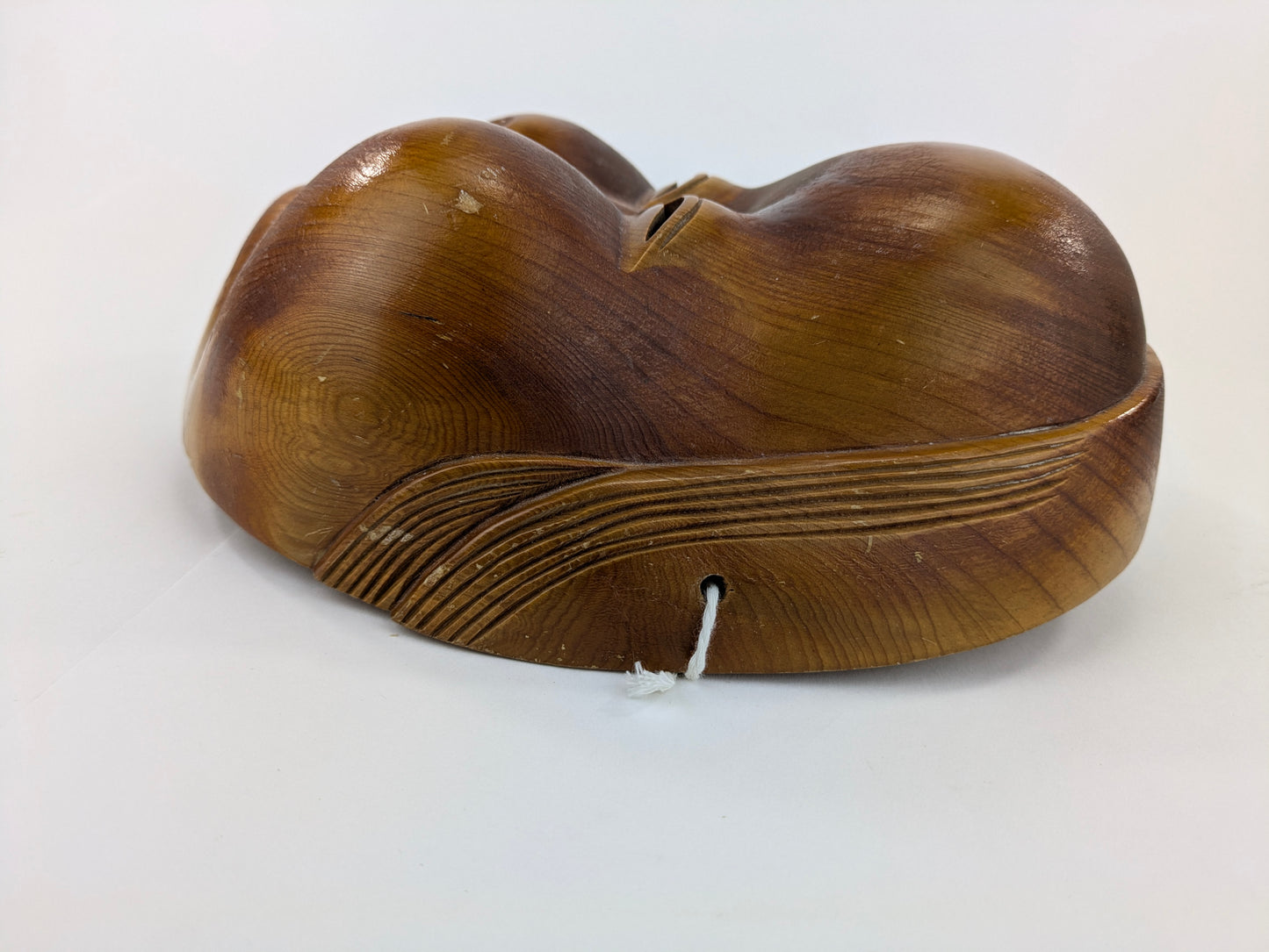 Vintage Japanese Okame Mask – Otafuku “Goddess of Laughter” – Folk & Kyōgen Theater Wood Handmade