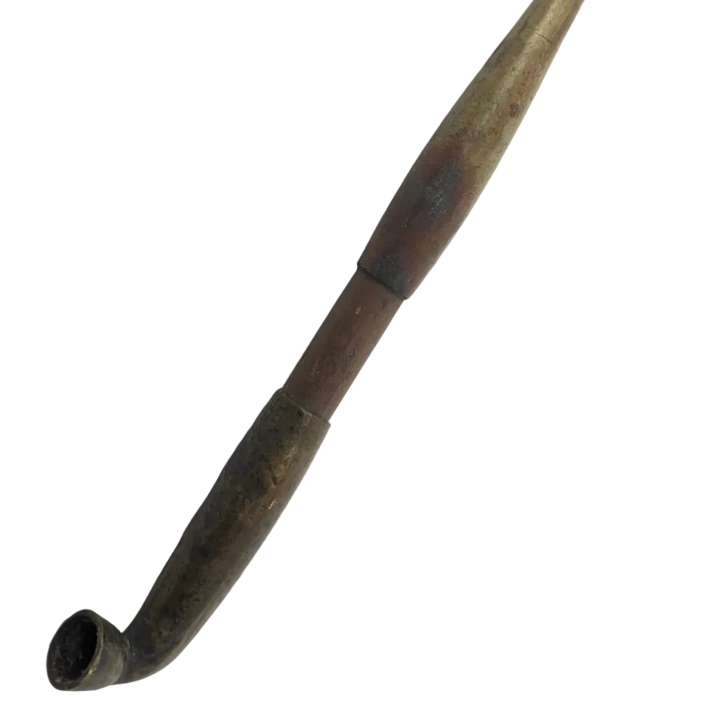 ANTIQUE MEIJI ERA (c1880) JAPANESE BRONZE & BAMBOO KISERU Smoke Pipe 6"
