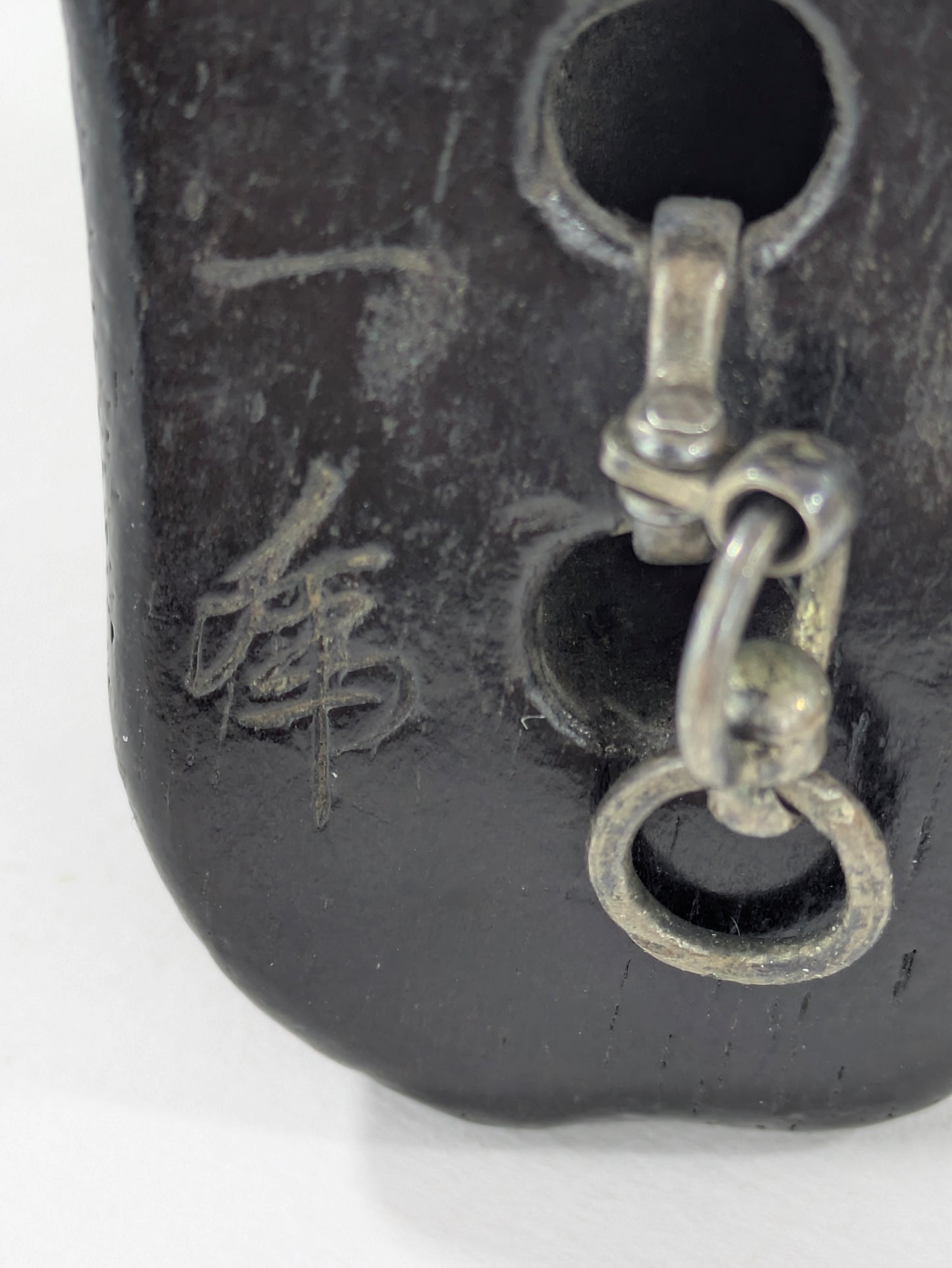 Antique Japanese Signed Blackwood Frog netsuke 2"