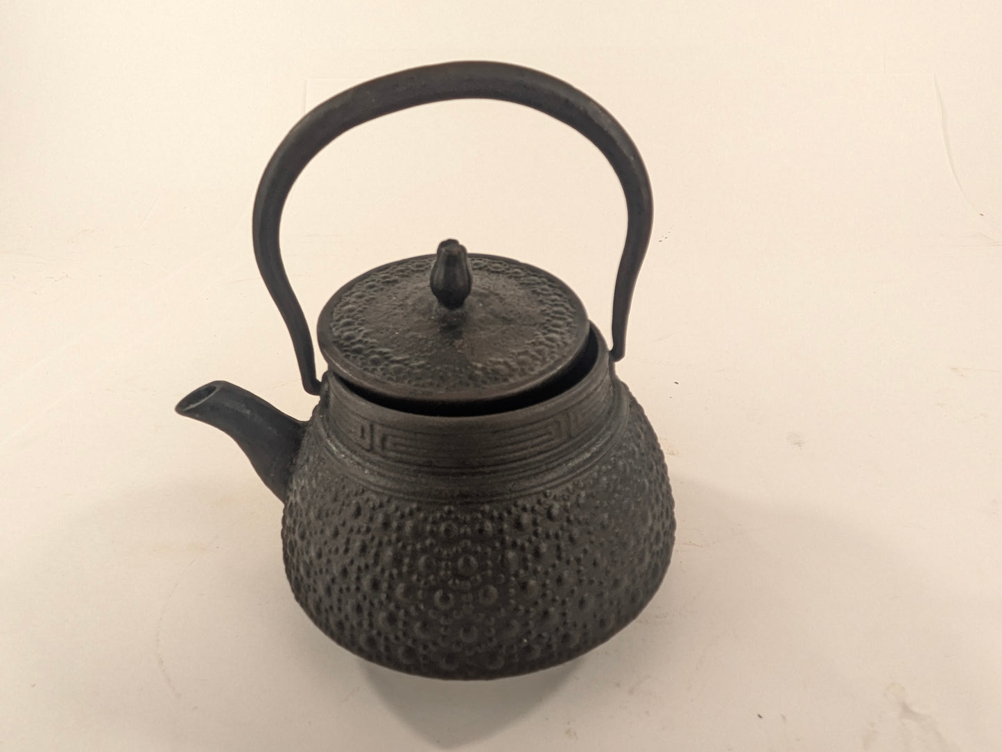 Vintage Japanese Mini Iron Tea Kettle Tetsubin Cast Iron Interior 3.5"