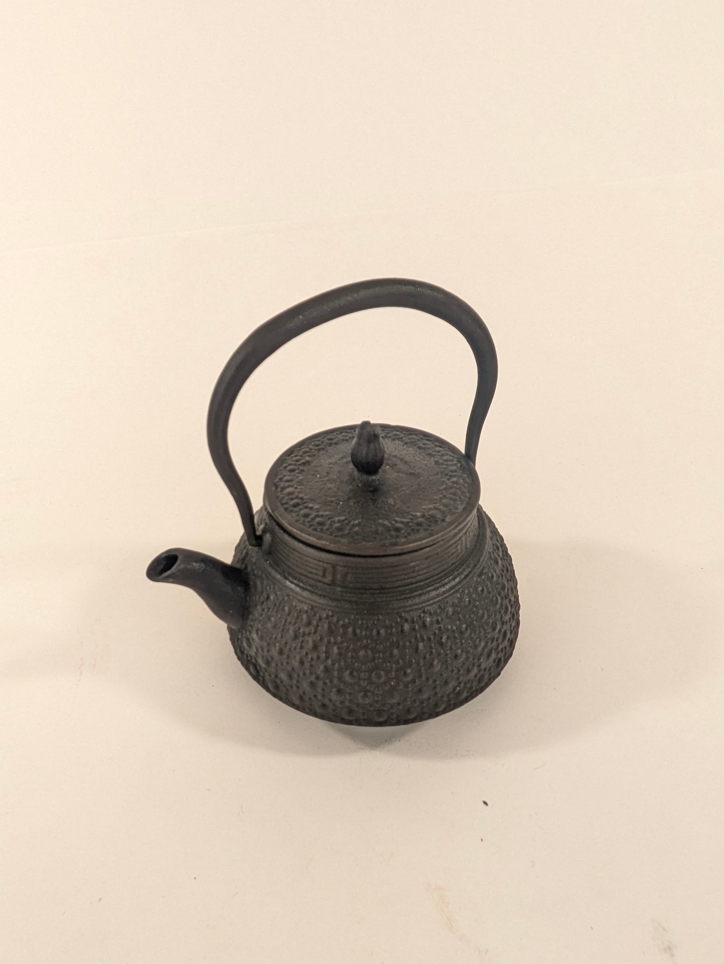 Vintage Japanese Mini Iron Tea Kettle Tetsubin Cast Iron Interior 3.5"