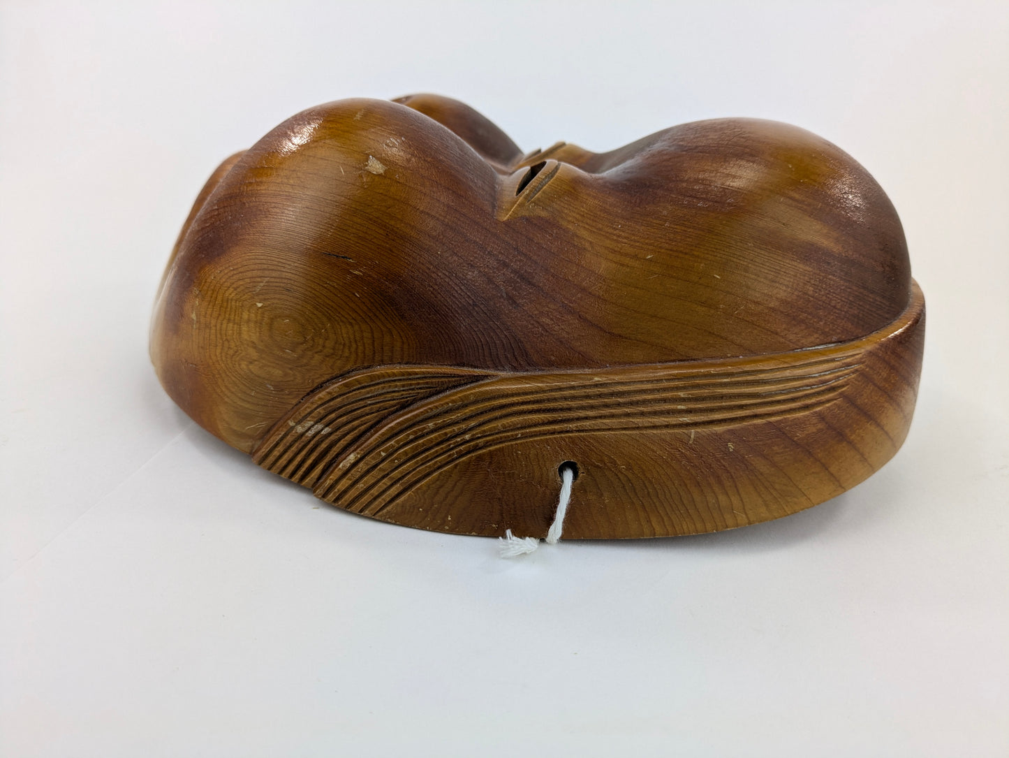 Vintage Japanese Okame Mask – Otafuku “Goddess of Laughter” – Folk & Kyōgen Theater Wood Handmade