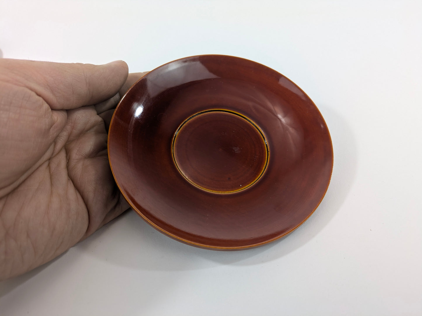 Vintage Japanese Lacquered Wood set of 5 Chataku Plates Tea Saucers Shunkei