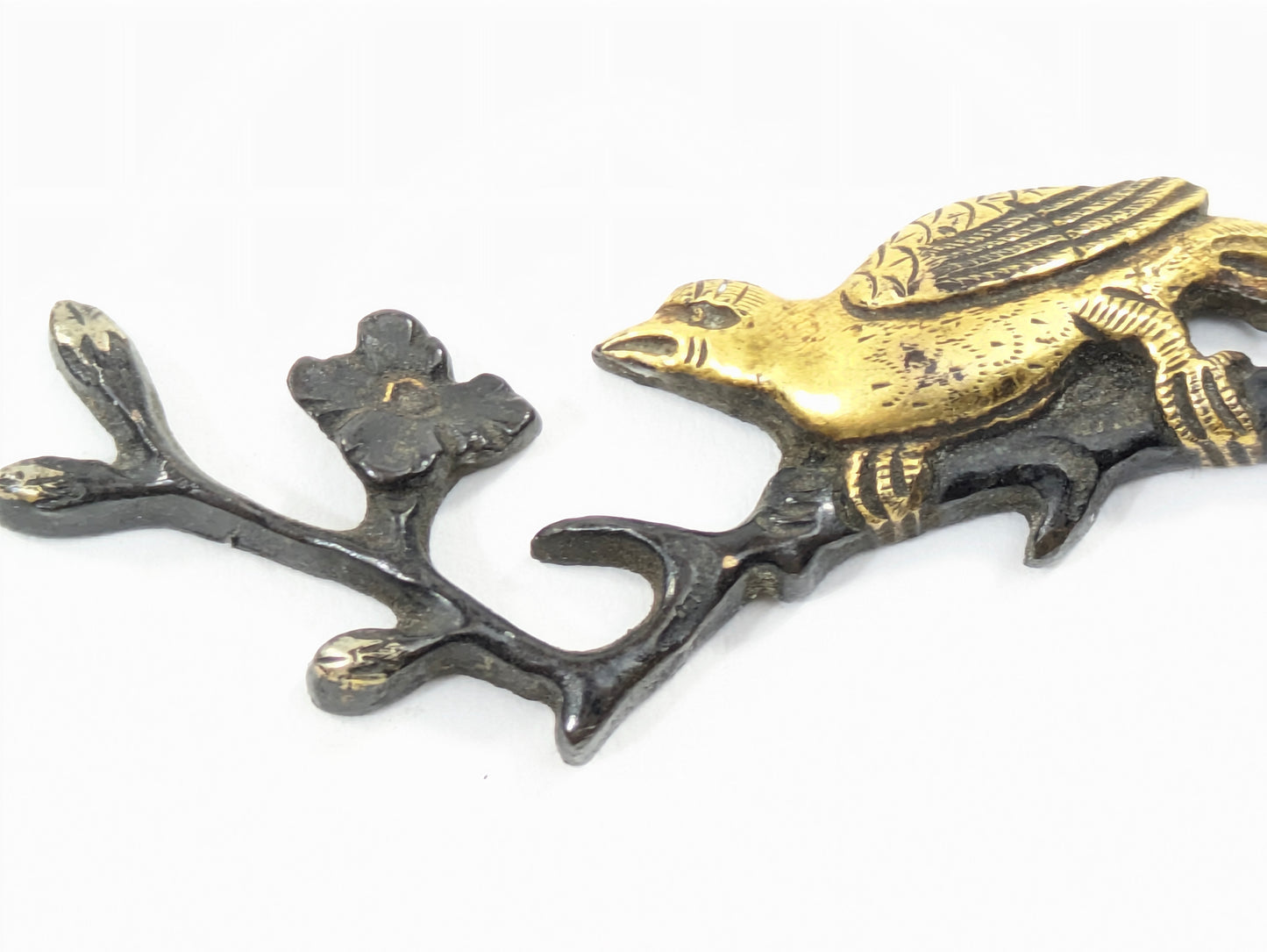 Menuki Pair – Crows on Plum Blossom Branches Japan, Edo period Shakudō with gilt details Samurai Sword Ornament LS061