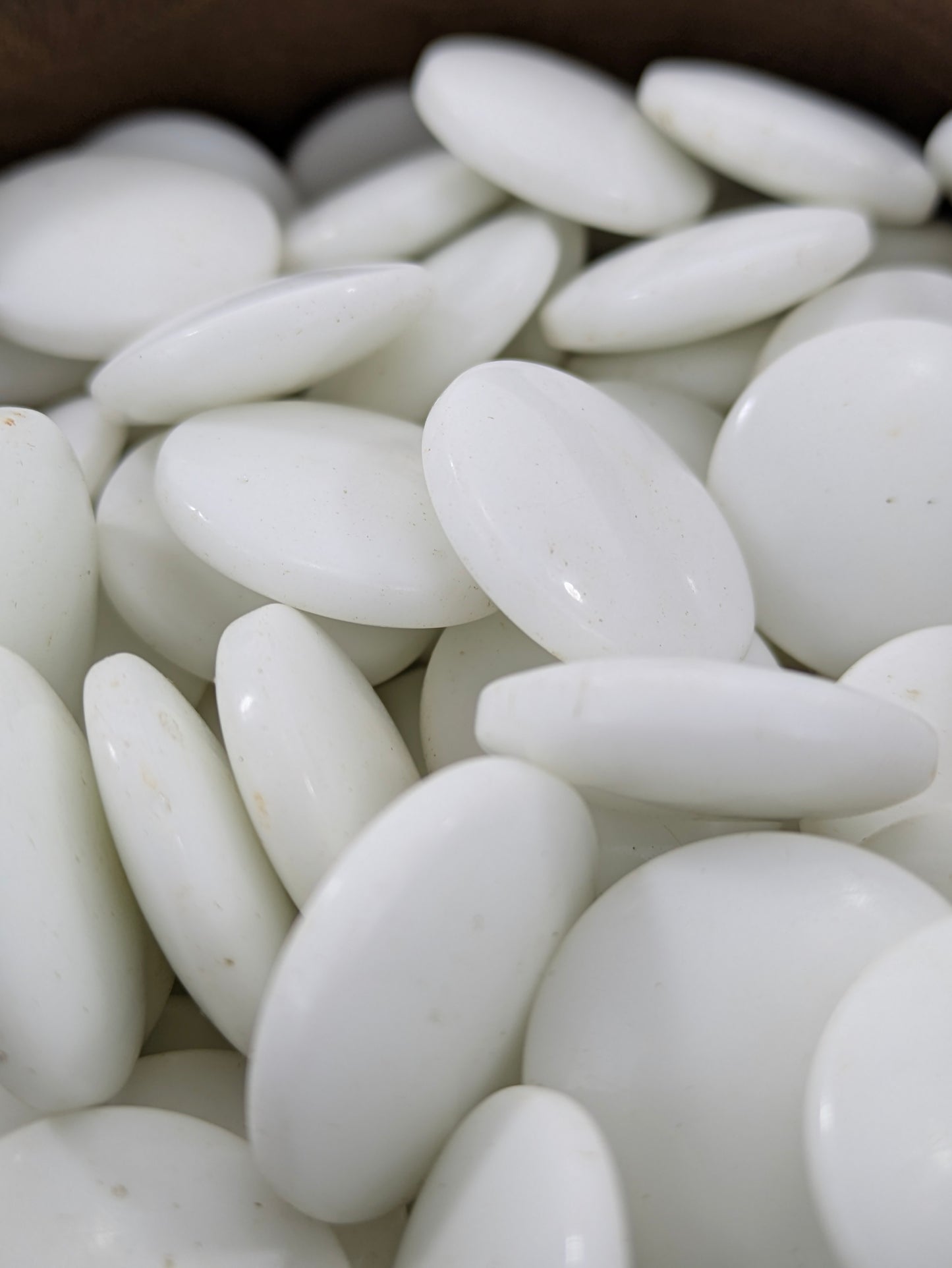 Vintage Go Stones Set of White Glass 182