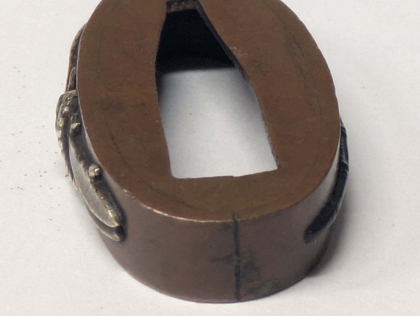 Antique Japanese Edo-Period Sword Katana Fuchi Dragonfly in Gold on Shakudō,