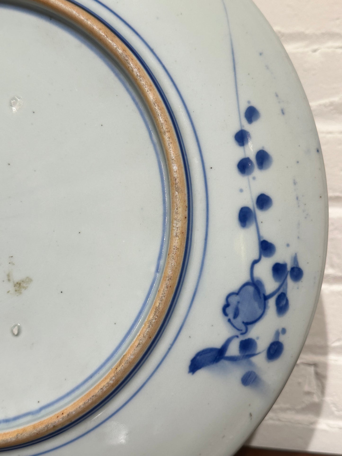 Antique Japanese Meiji Era Ceramic Imari Blue & White Charger 15.5" Plate