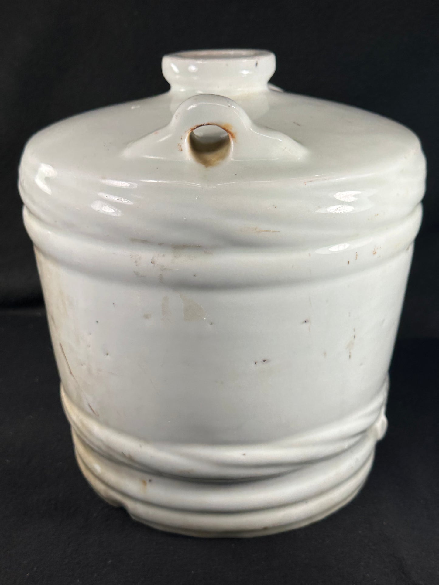 Antique Japanese c1910’s Hand Painted Sake Tokkuri Jug Blue & White 12"