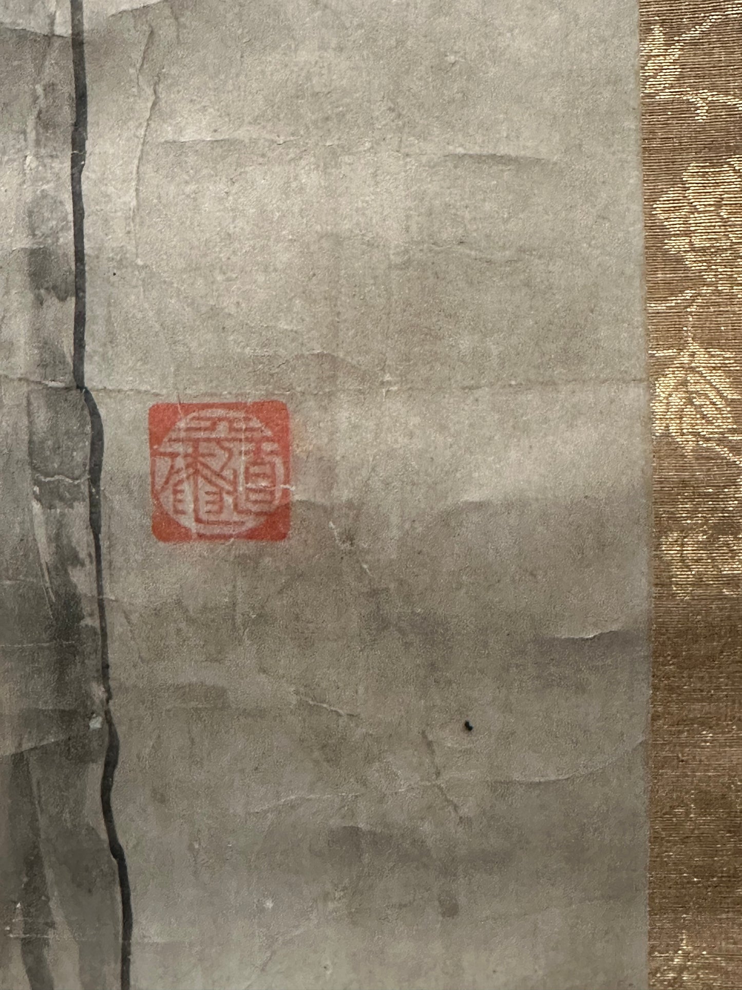 Japanese Antique Scroll Kakejiku Hand Painted Hunting Falcon 76"