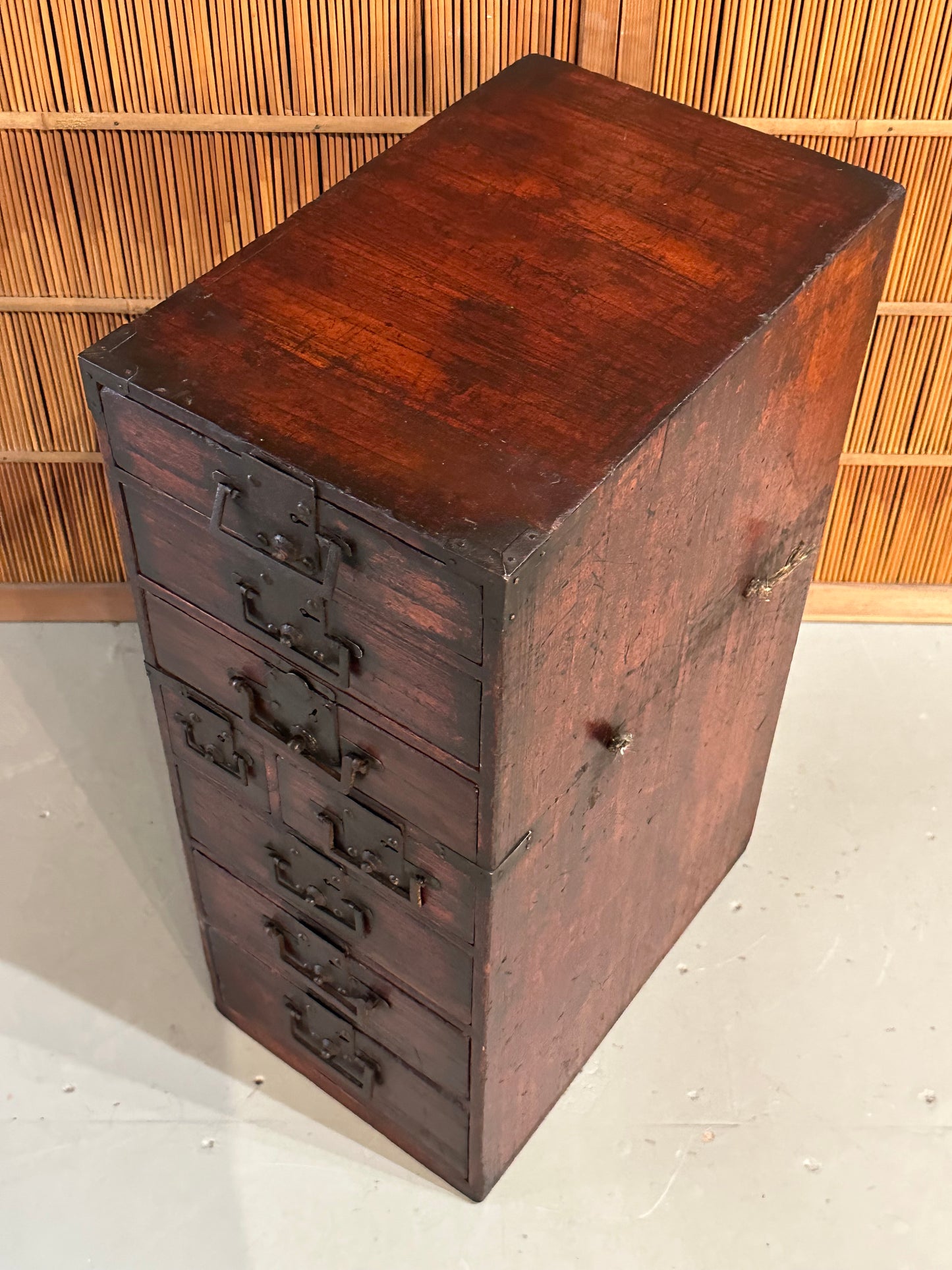 Antique Japanese Edo Era Early 1800's Gyosho Bako Peddler's Tansu Chest 28"