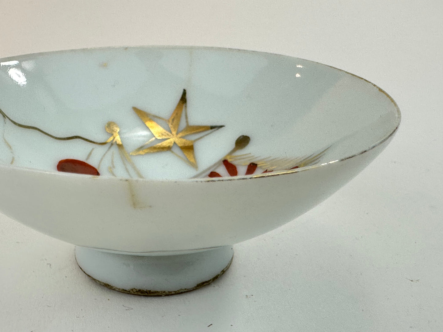 Antique Japanese Taisho Era c1920's Military Sake Cup Sakazuki ~3"W