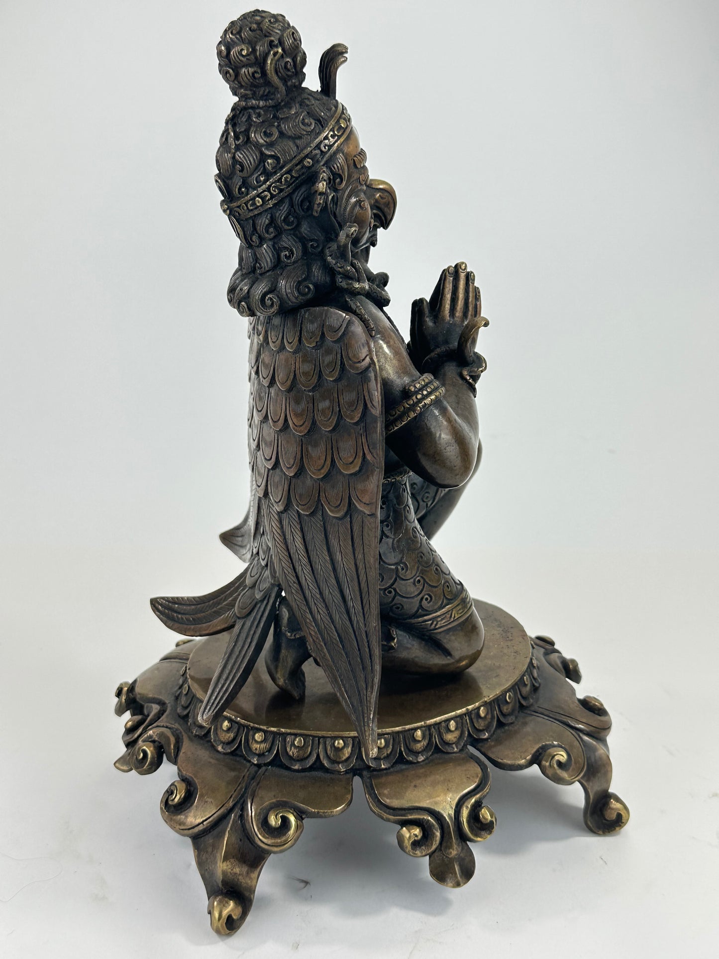 Vintage Nepalese Bronze Garuda Figure Buddhist Guardian Deity 12.5" LS#097