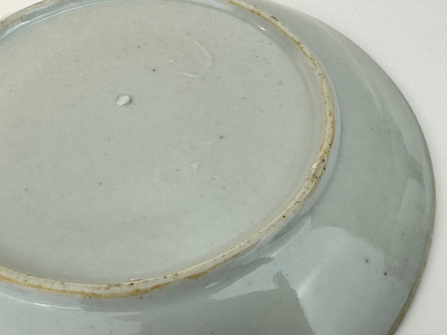 Antique Japanese Imari Blue & White Scalloped Bowl Bamboo Garden Scene 7.25"W