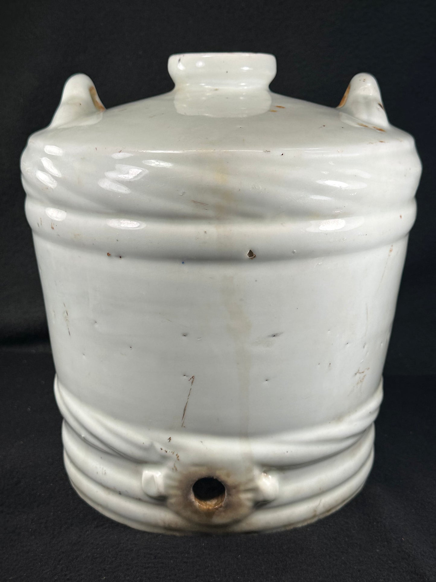Antique Japanese c1910’s Hand Painted Sake Tokkuri Jug Blue & White 12"