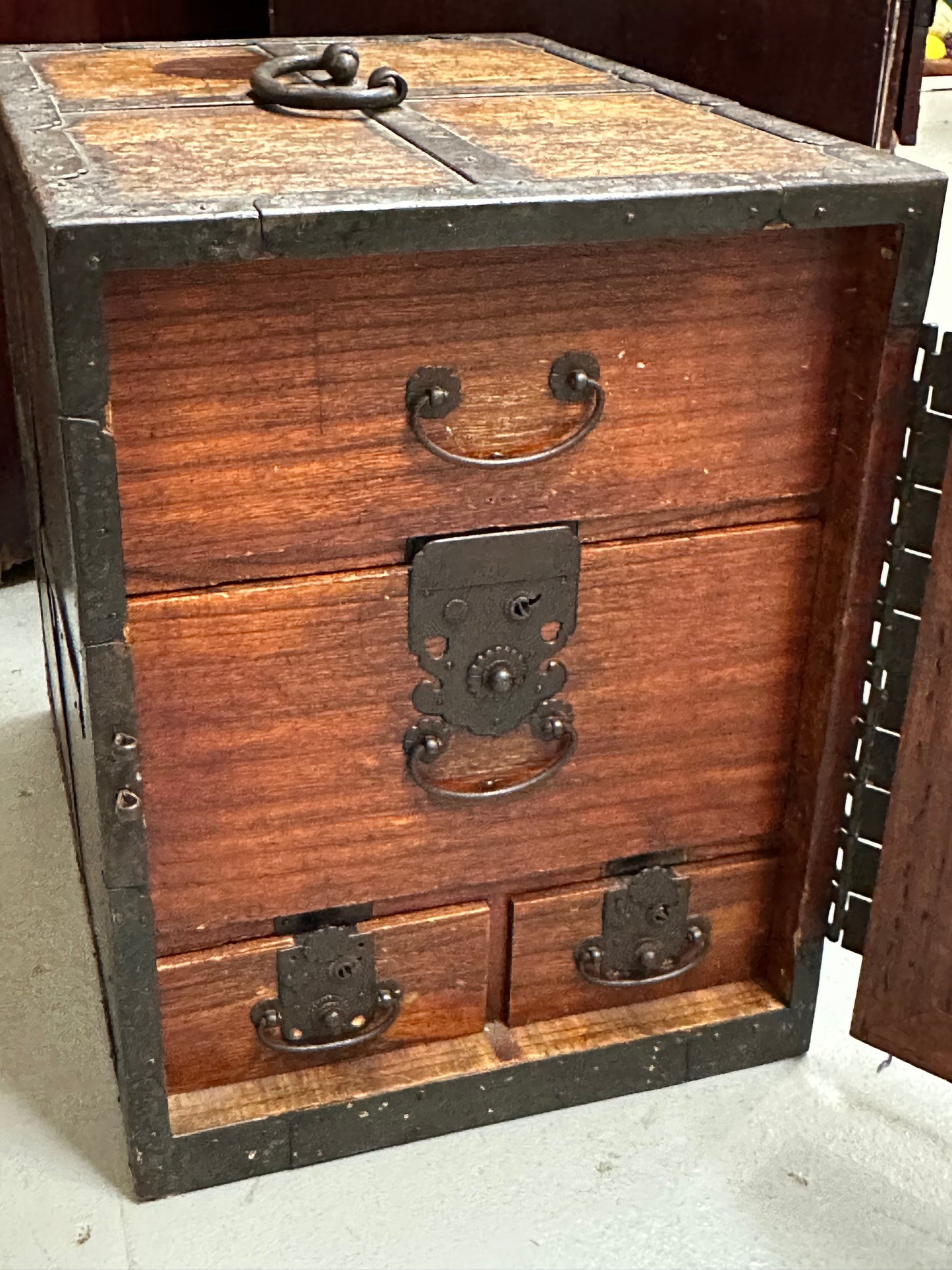 Rare Antique Japanese Edo Era (c1800's) Funadansu Ship's Tansu Chest 17"